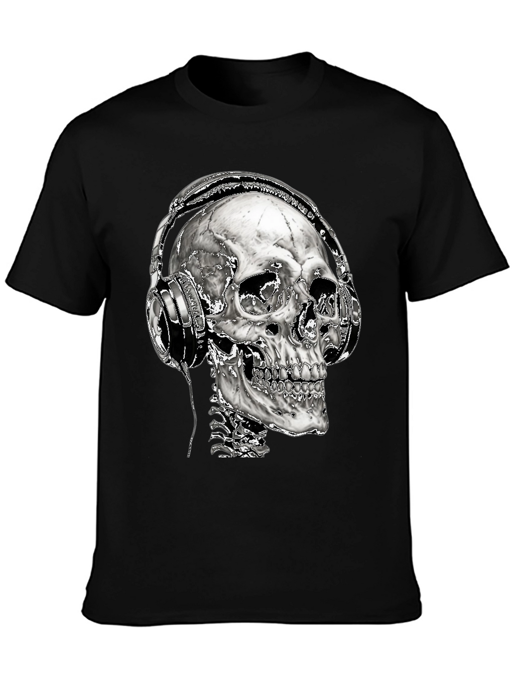 Skull with Headphones Graphic T-Shirt