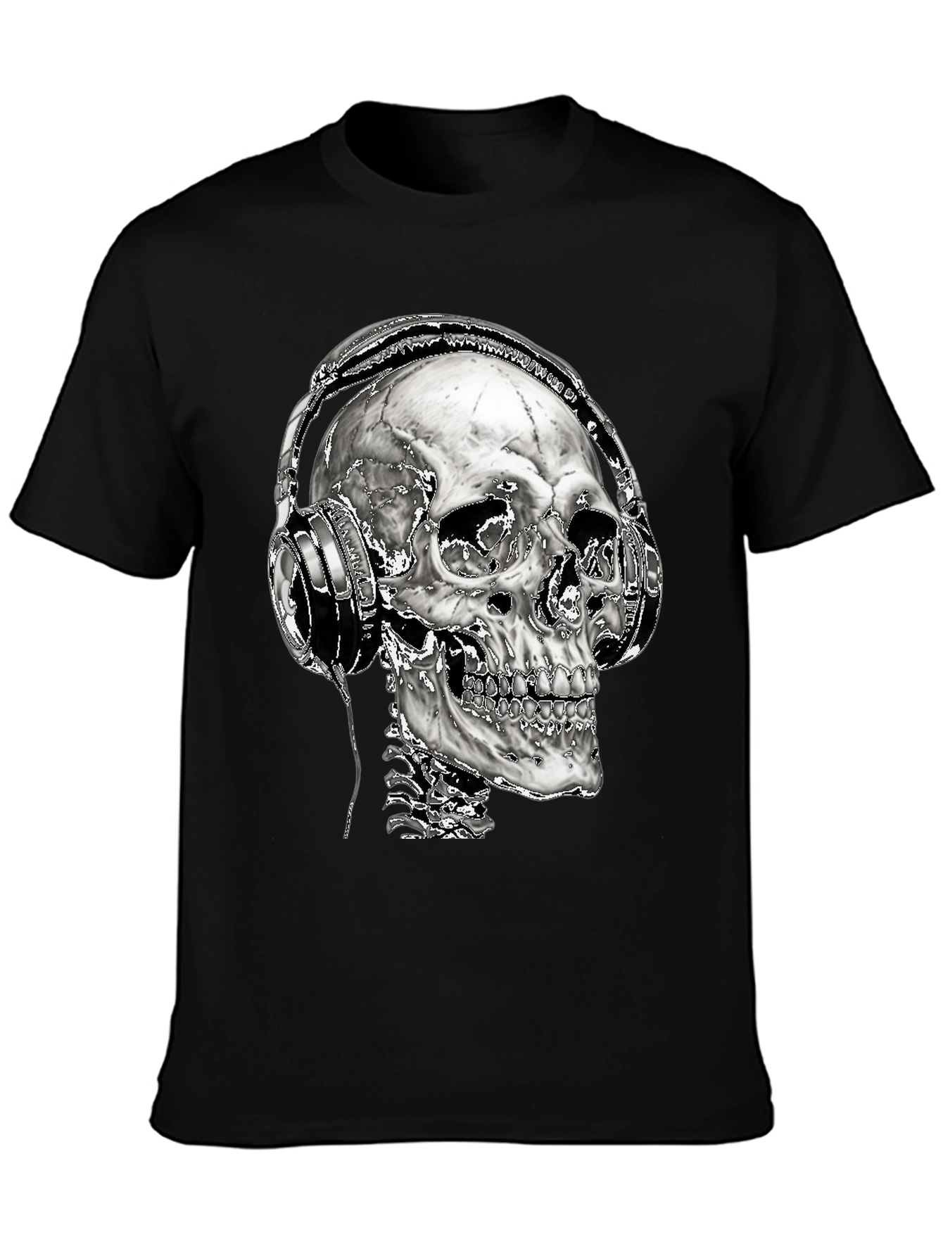 Skull with Headphones Graphic T-Shirt