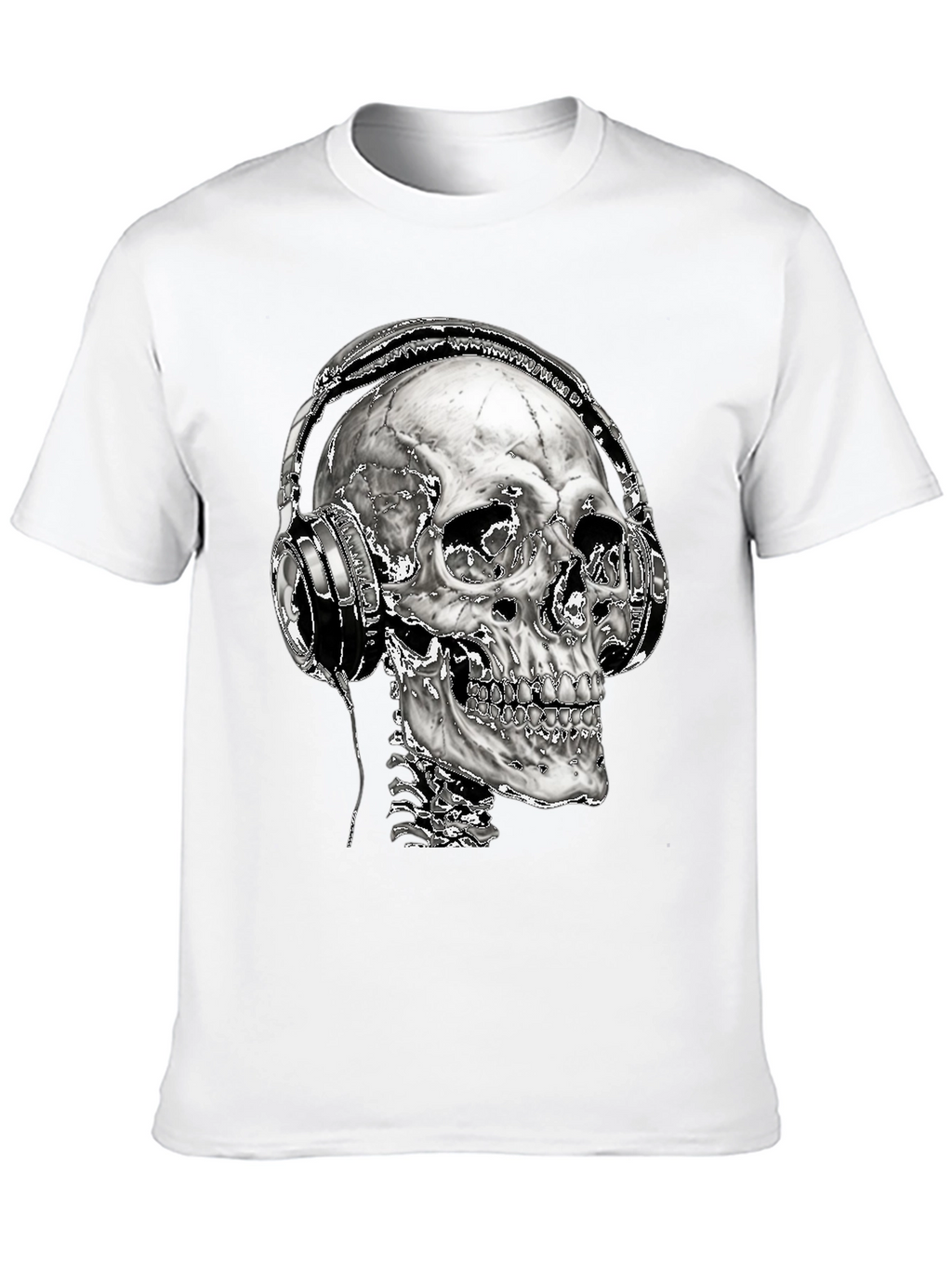 Skull with Headphones Graphic T-Shirt