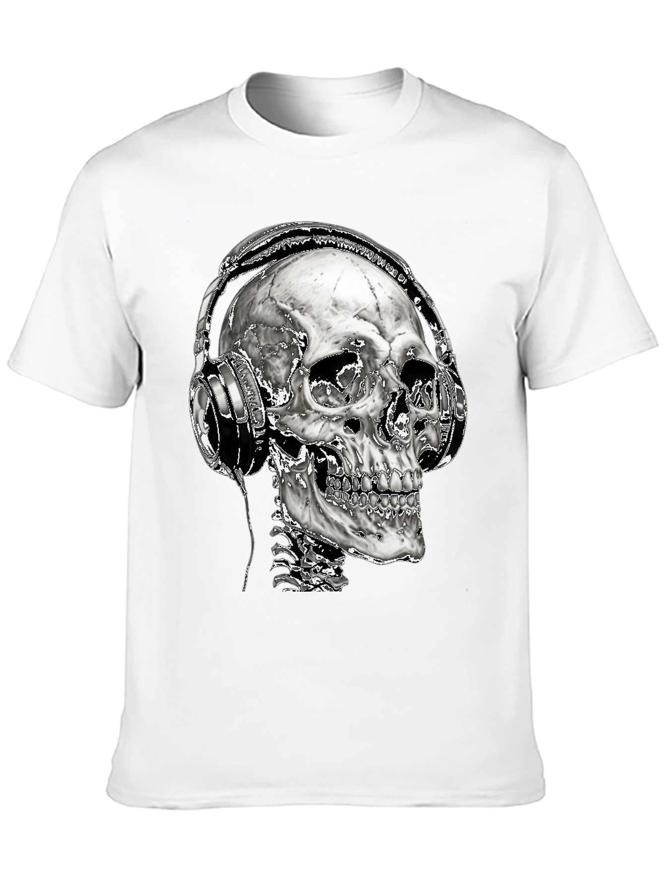 Skull with Headphones Graphic T-Shirt