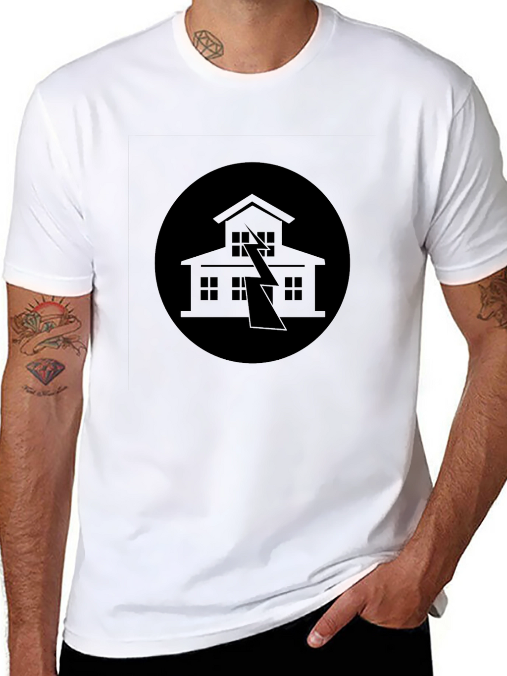 Striking Black T-Shirt with Bold Graphic Design