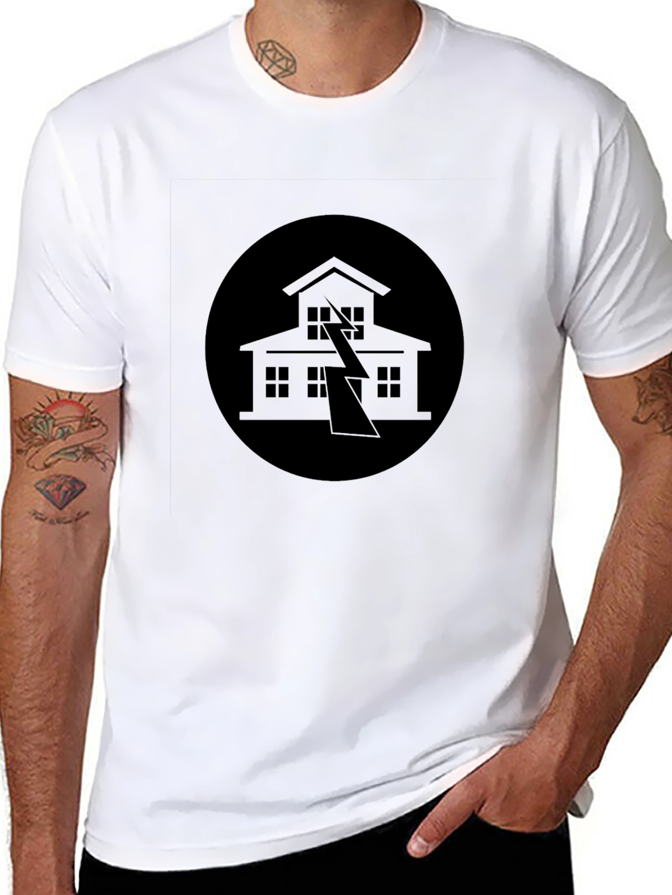 Striking Black T-Shirt with Bold Graphic Design