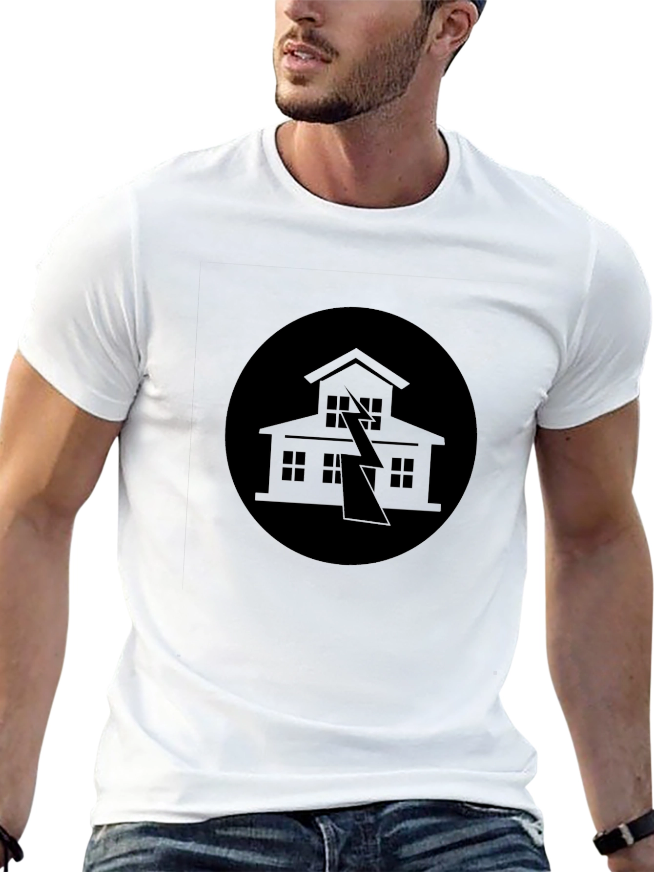 Striking Black T-Shirt with Bold Graphic Design