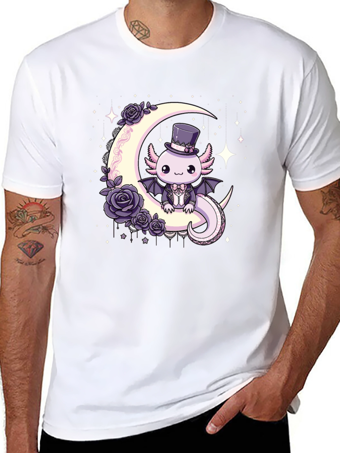 Gothic Axolotl Moon T-Shirt