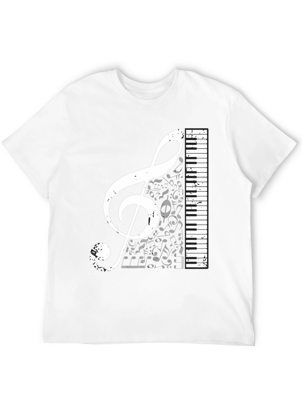 Musical Treble Clef & Keyboard Graphic Tee