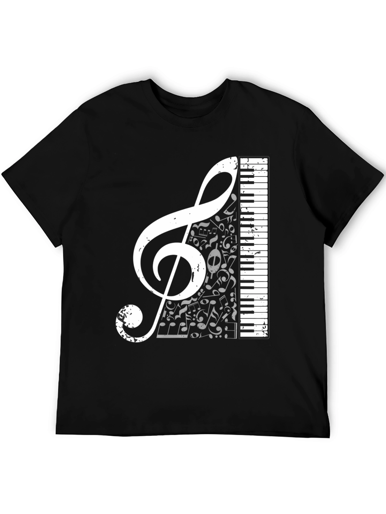 Musical Treble Clef & Keyboard Graphic Tee