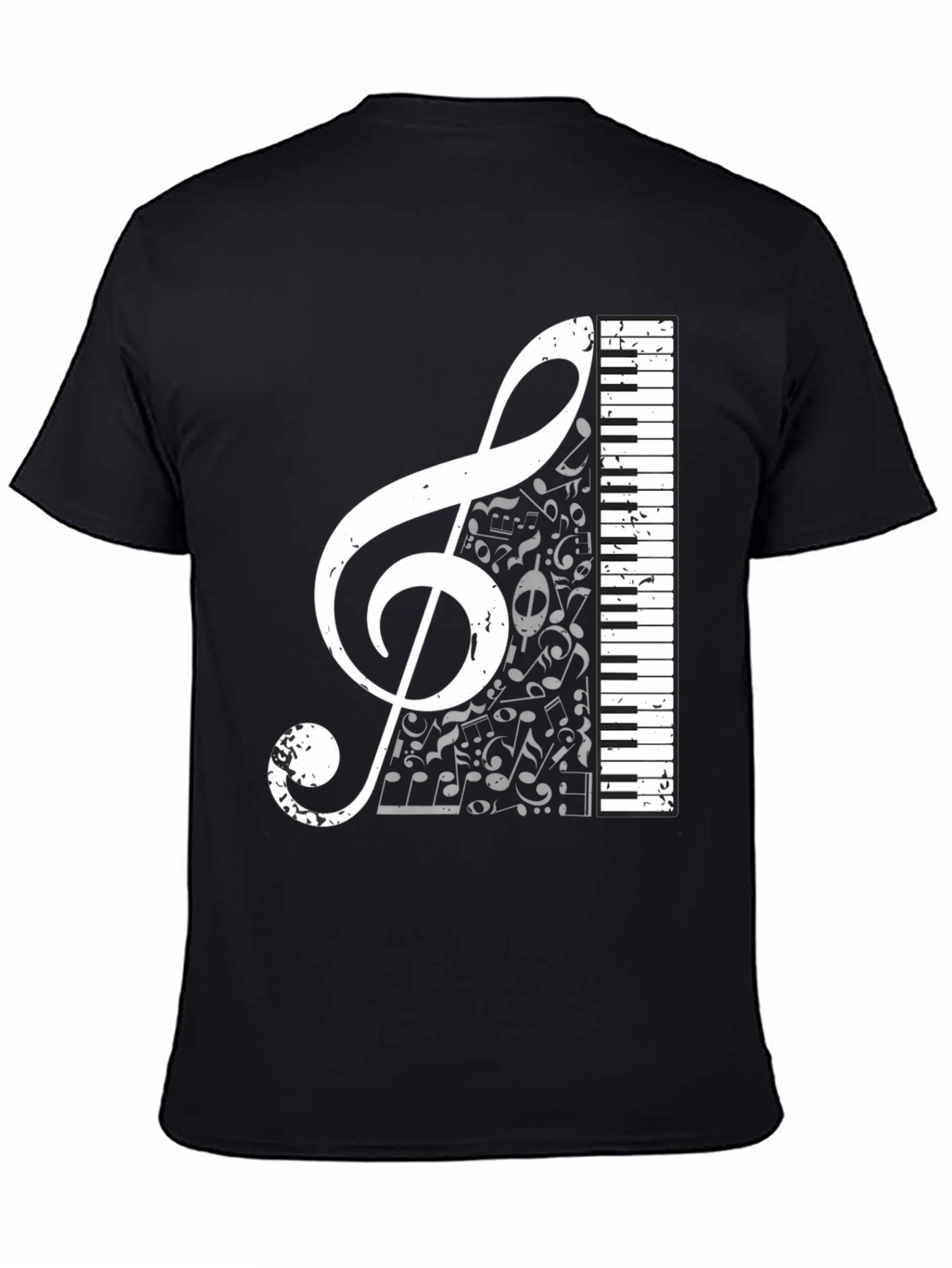Musical Treble Clef & Keyboard Graphic Tee