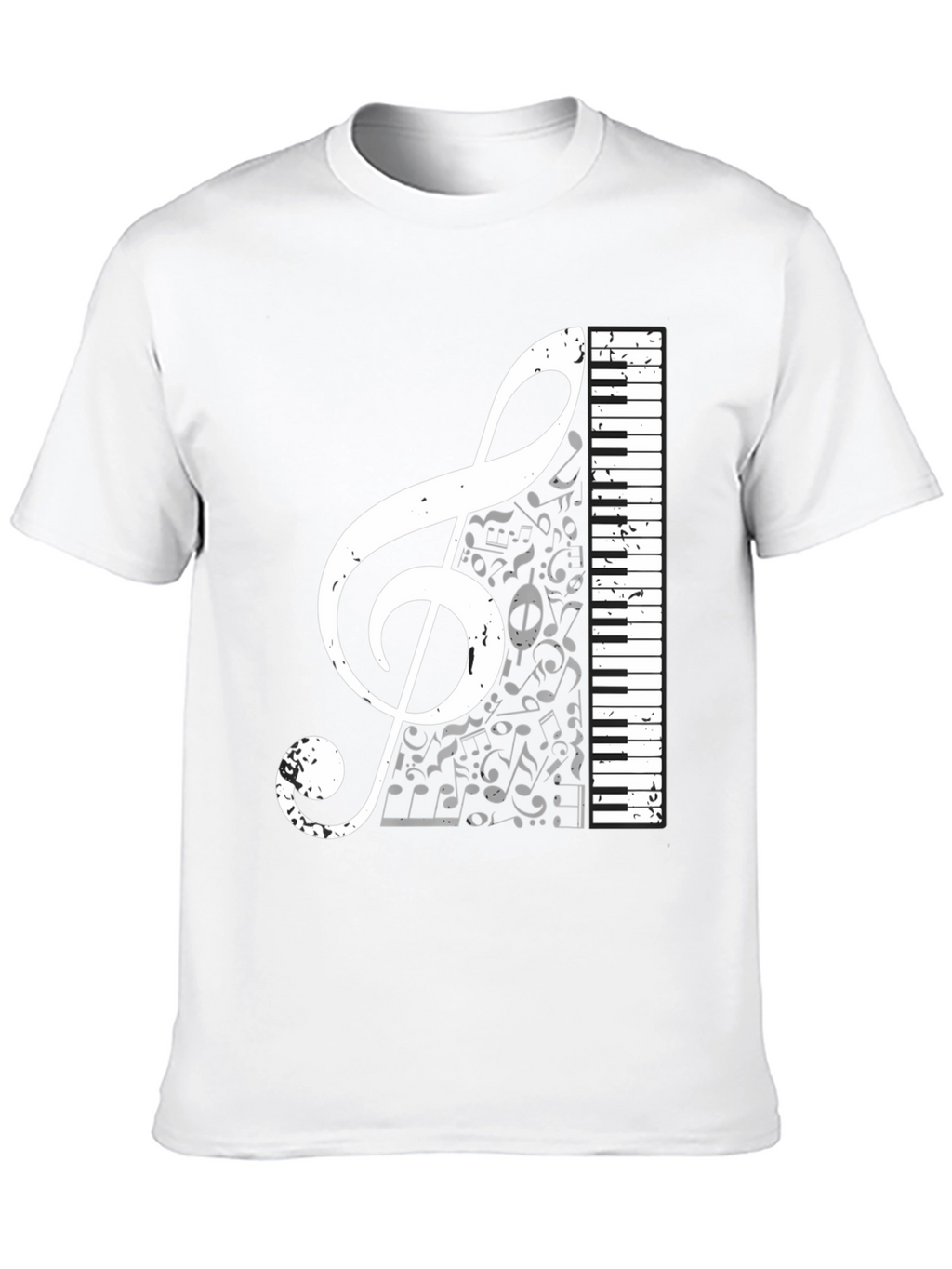 Musical Treble Clef & Keyboard Graphic Tee