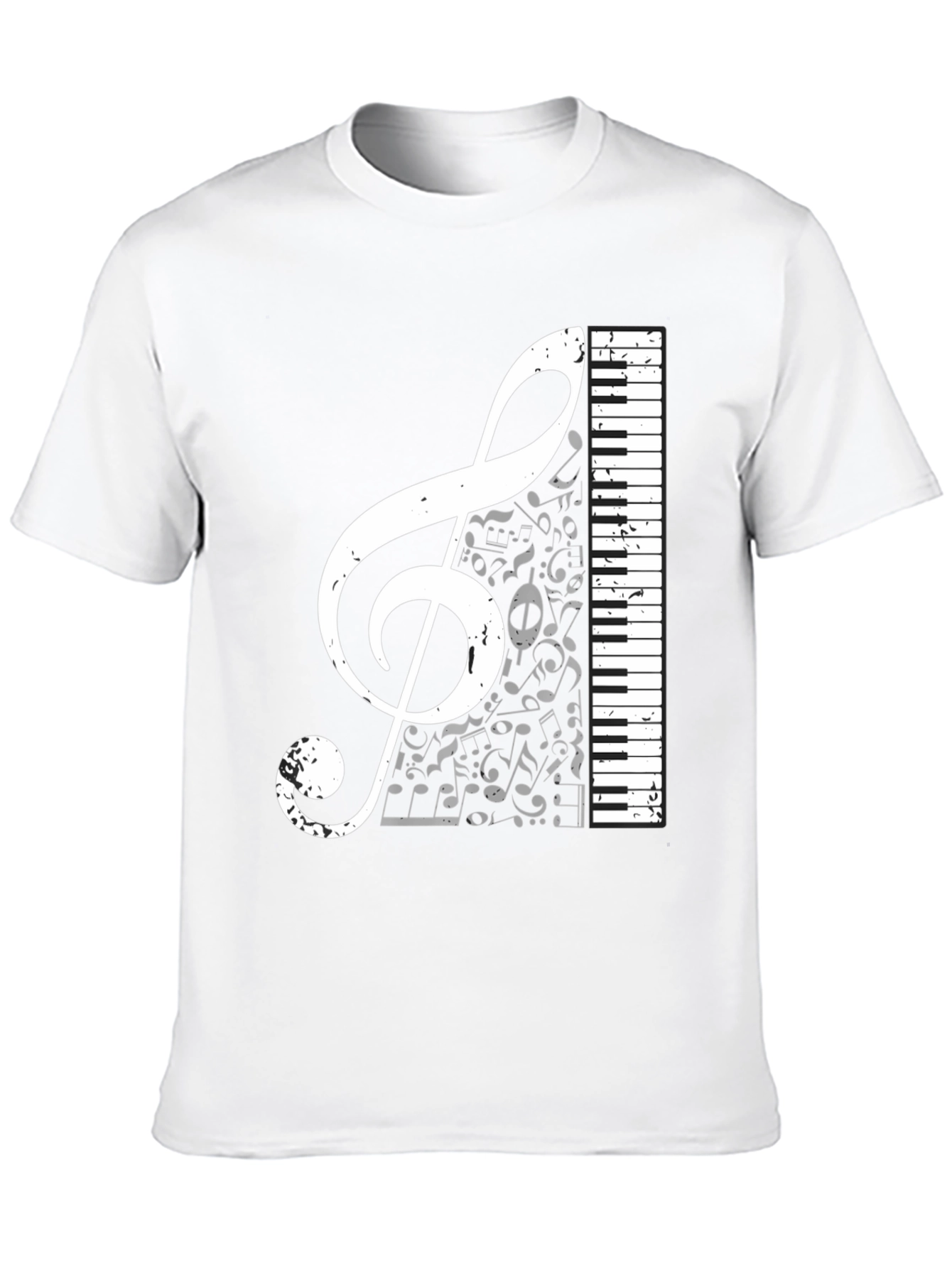 Musical Treble Clef & Keyboard Graphic Tee