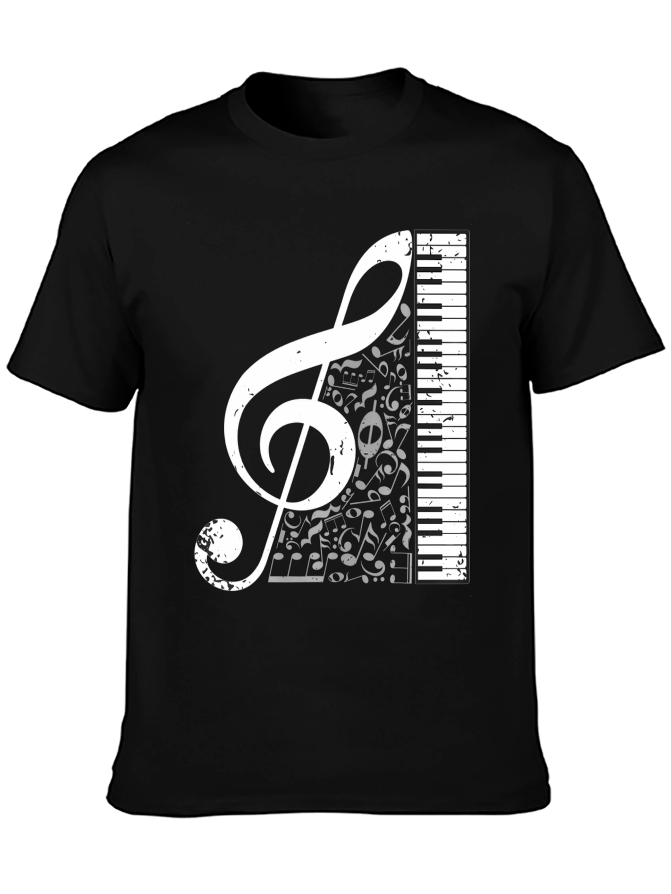 Musical Treble Clef & Keyboard Graphic Tee