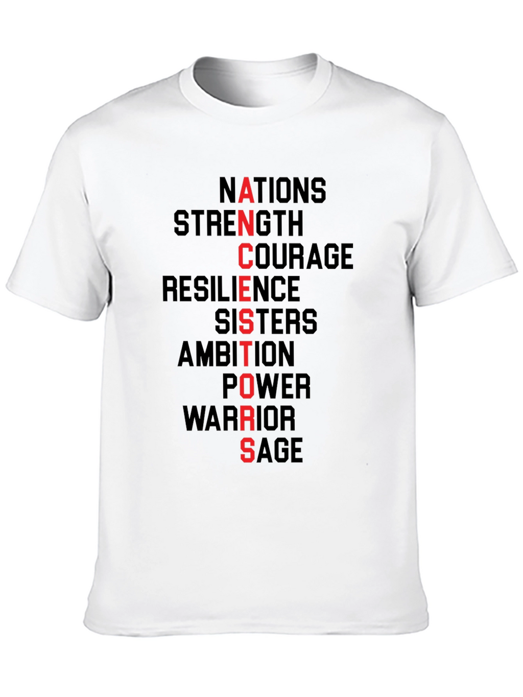 ANCESTORS Black Graphic Tee - Strength Courage Resilience