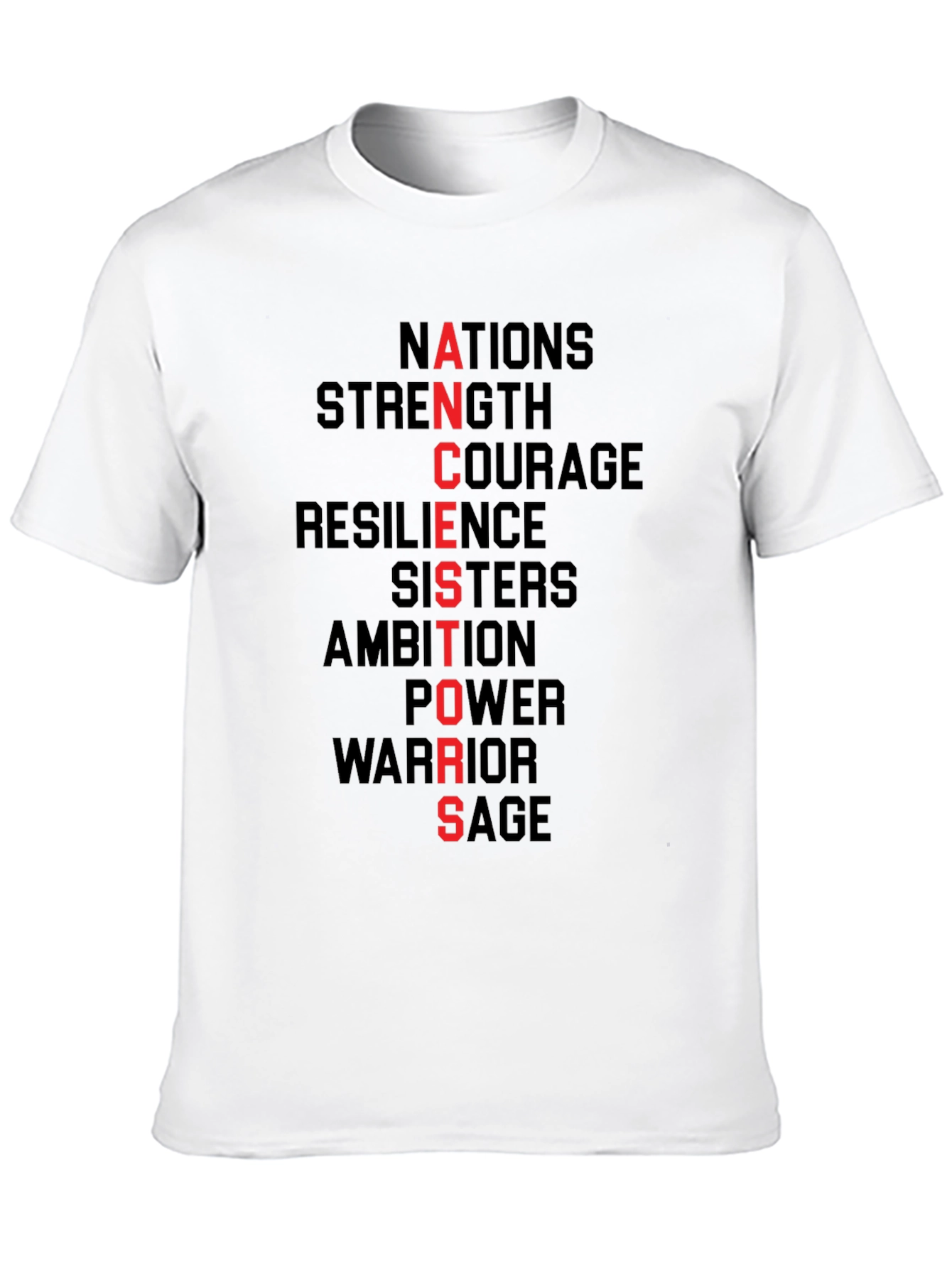 ANCESTORS Black Graphic Tee - Strength Courage Resilience