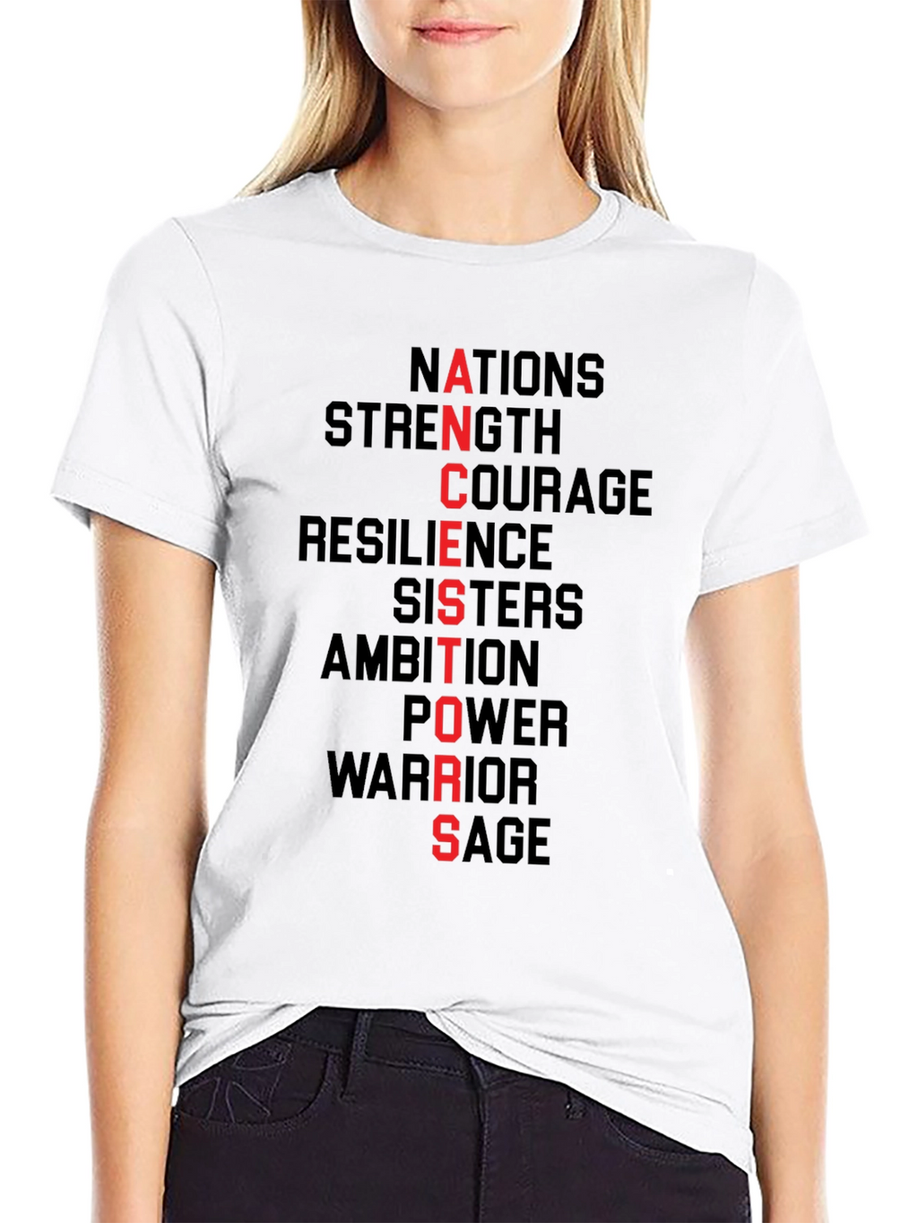 ANCESTORS Black Graphic Tee - Strength Courage Resilience