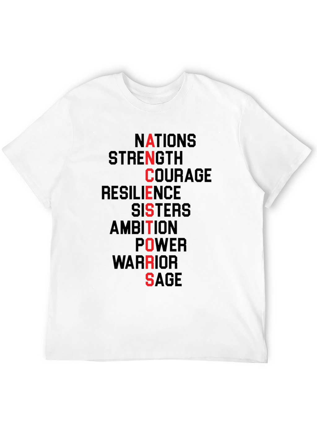 ANCESTORS Black Graphic Tee - Strength Courage Resilience