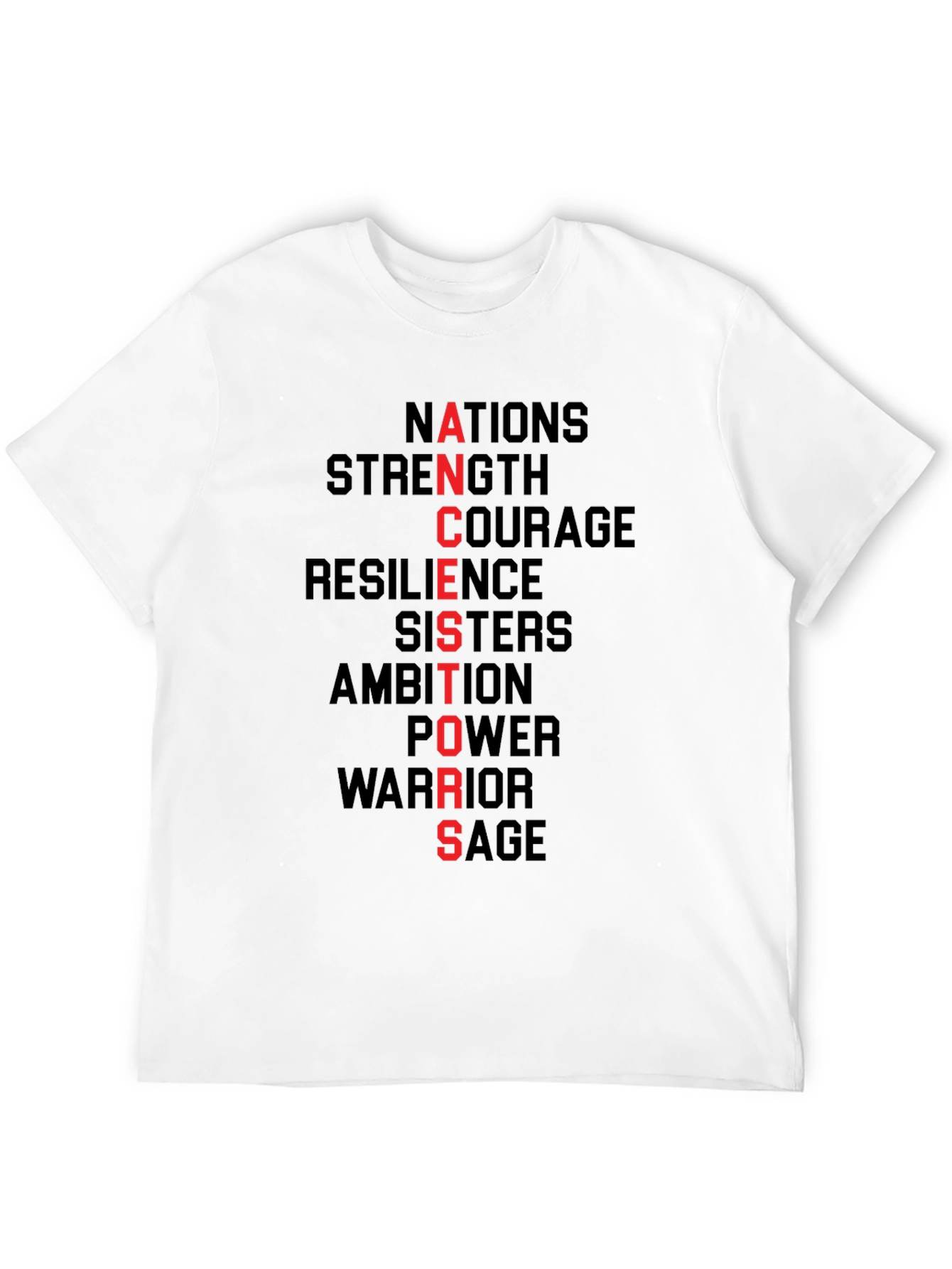 ANCESTORS Black Graphic Tee - Strength Courage Resilience