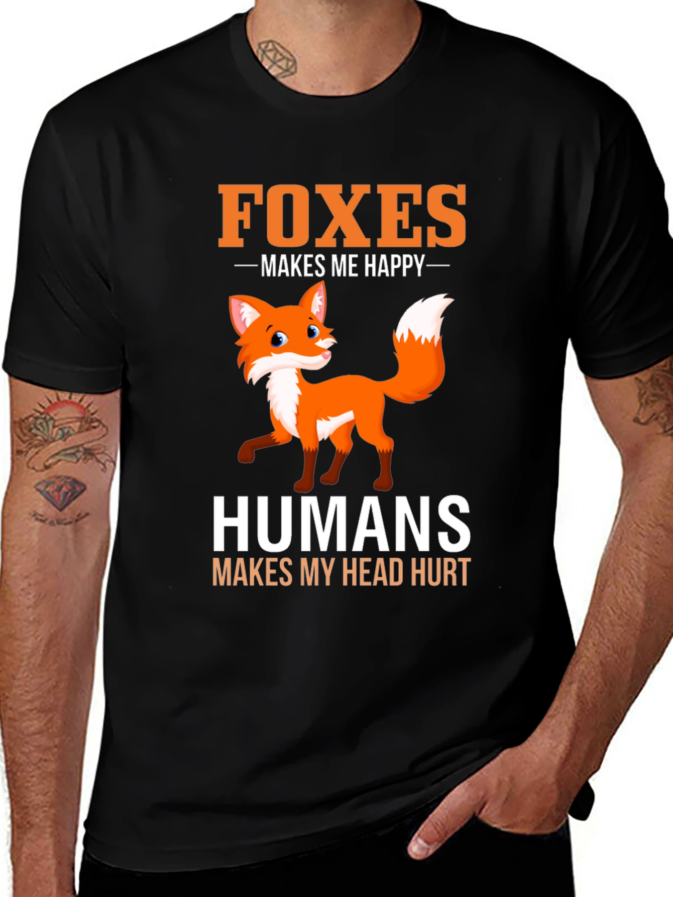 Foxes Make Me Happy T-Shirt - Funny Animal Lover Tee
