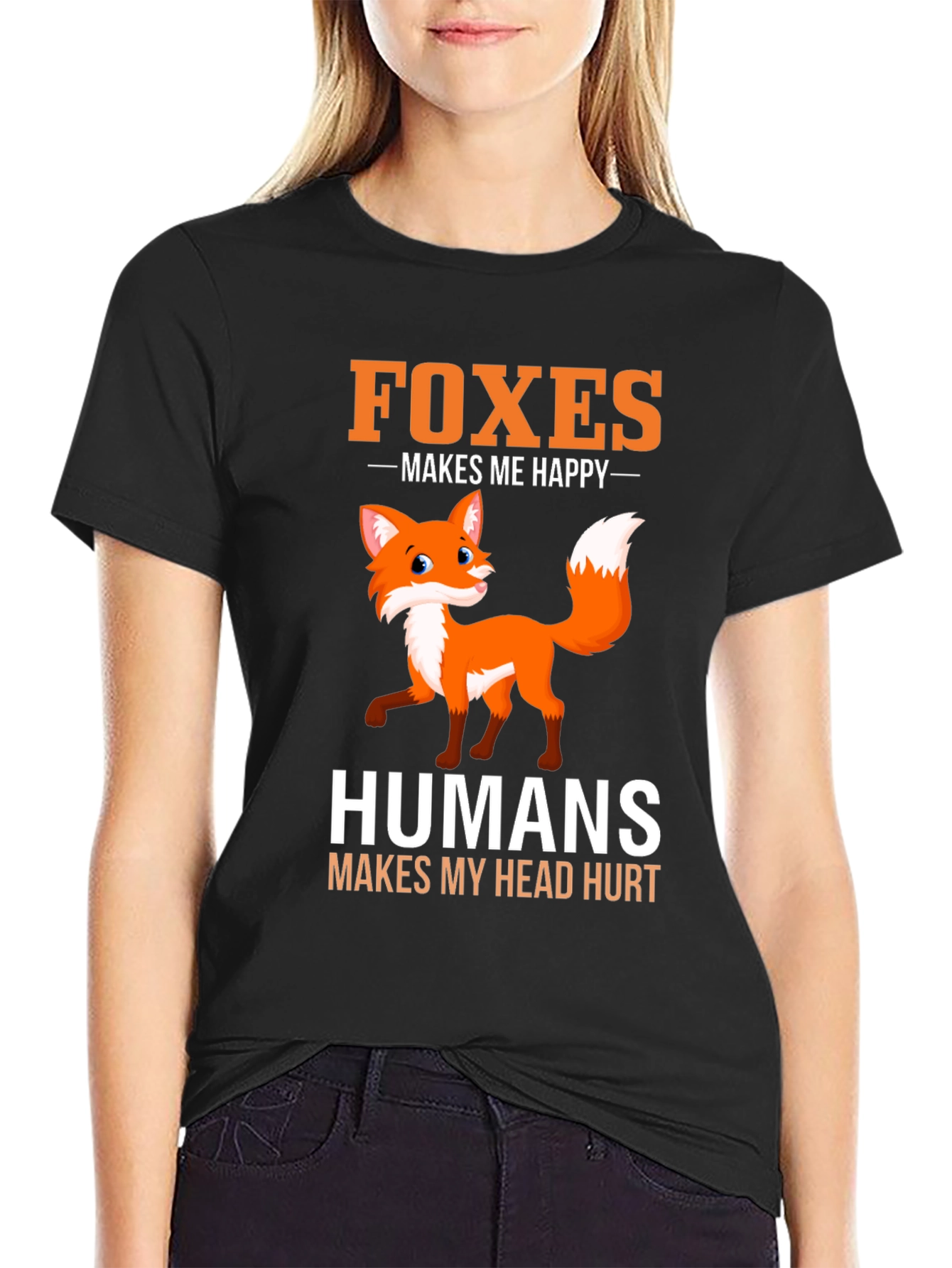 Foxes Make Me Happy T-Shirt - Funny Animal Lover Tee