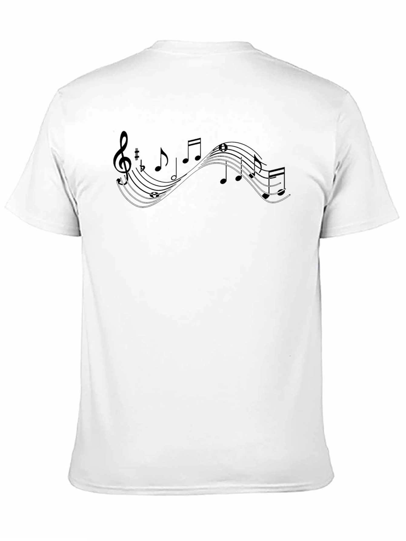 Musical Note Graphic Tee - Black Cotton Casual Shirt