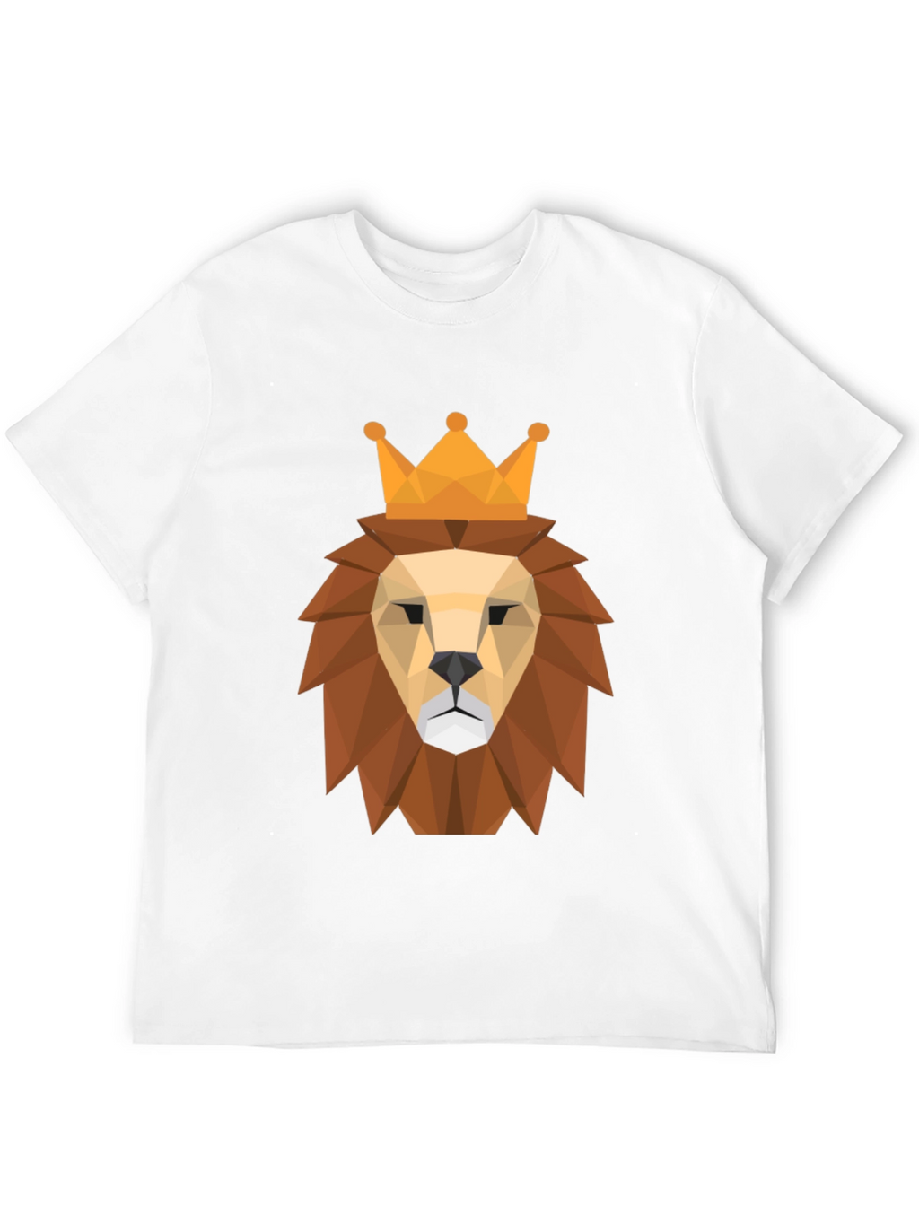 Geometric Lion King Graphic Tee - Modern Style