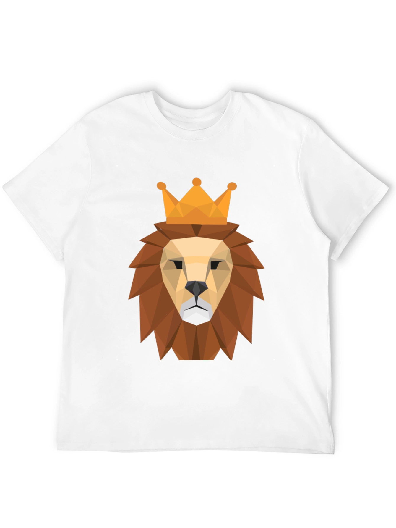 Geometric Lion King Graphic Tee - Modern Style