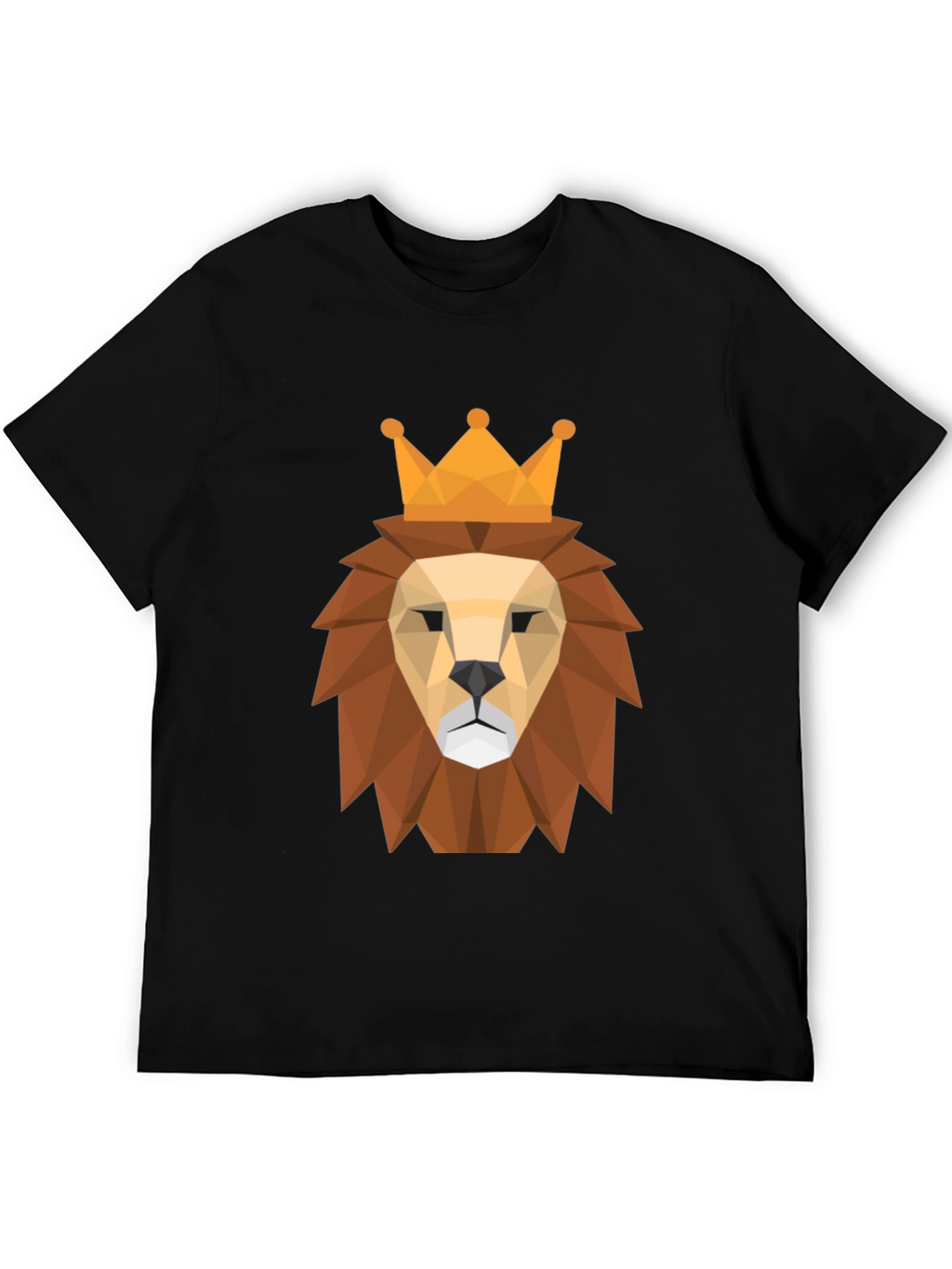 Geometric Lion King Graphic Tee - Modern Style