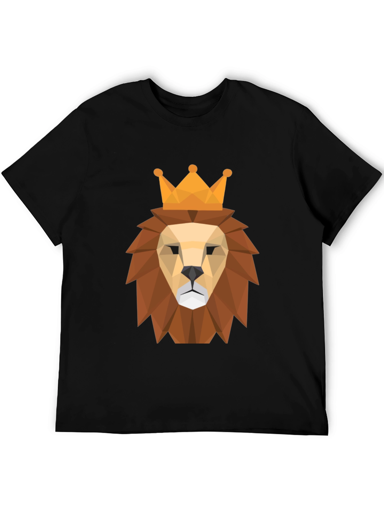 Geometric Lion King Graphic Tee - Modern Style