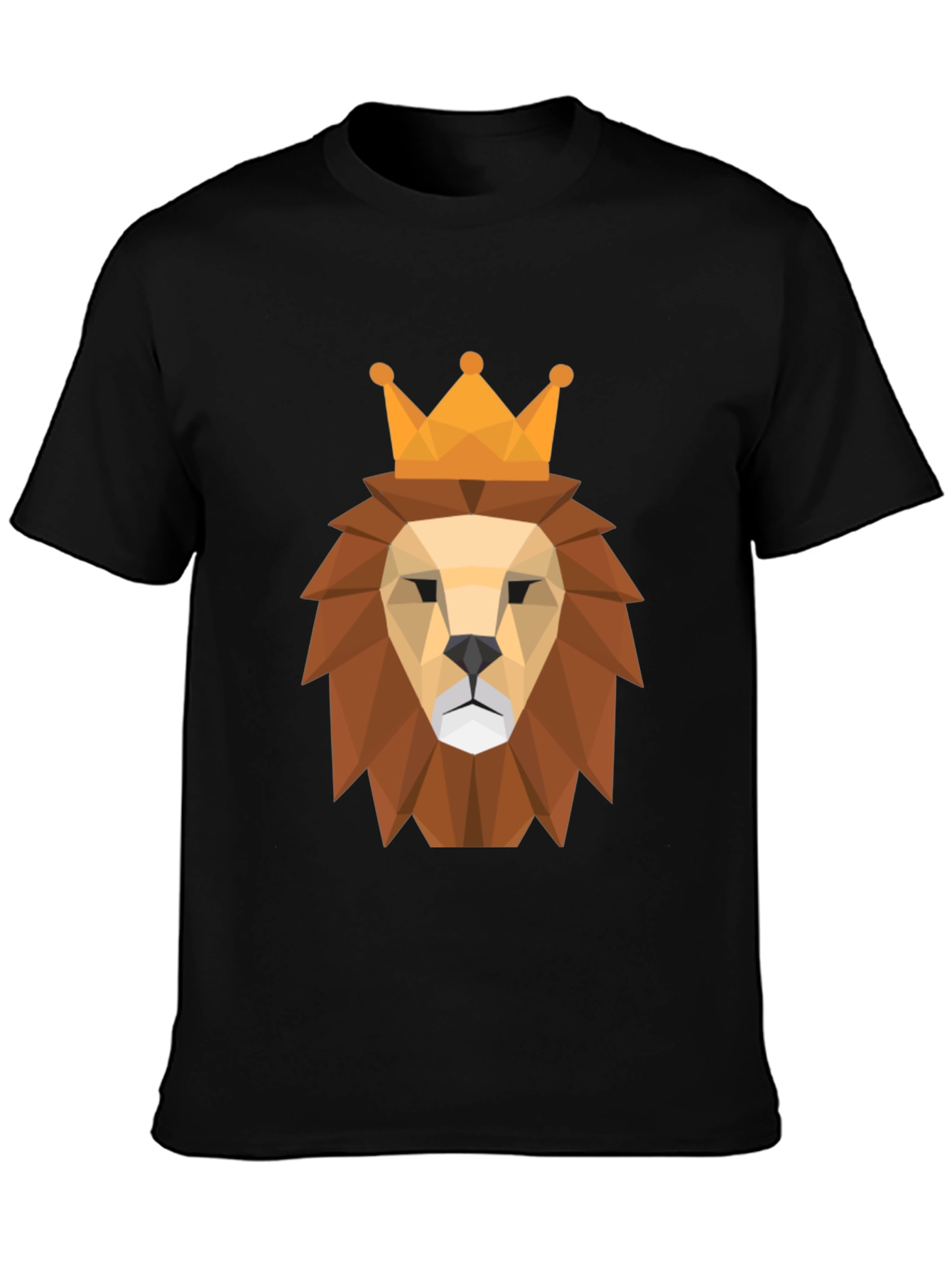 Geometric Lion King Graphic Tee - Modern Style
