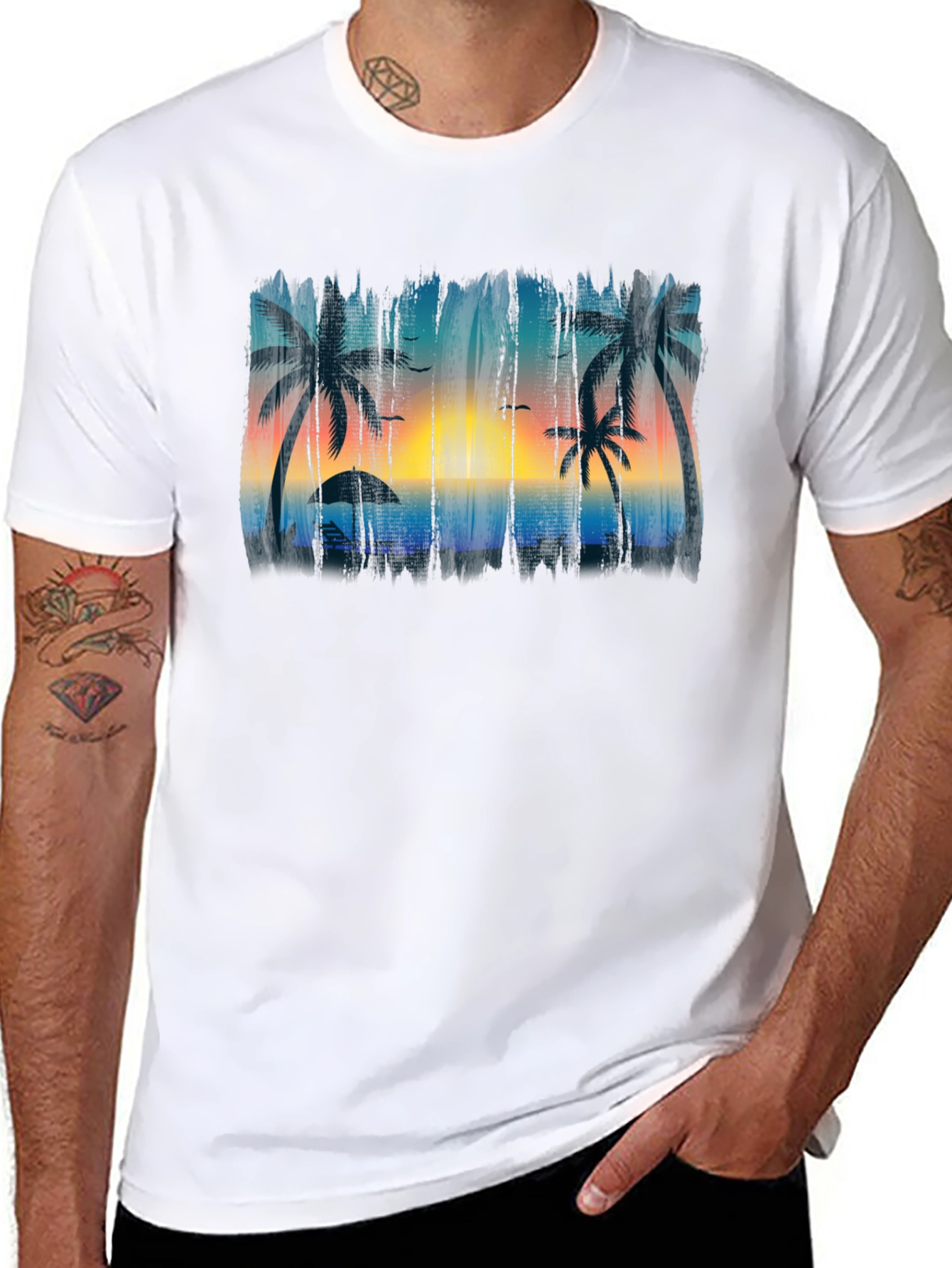 Tropical Beach Sunset T-Shirt