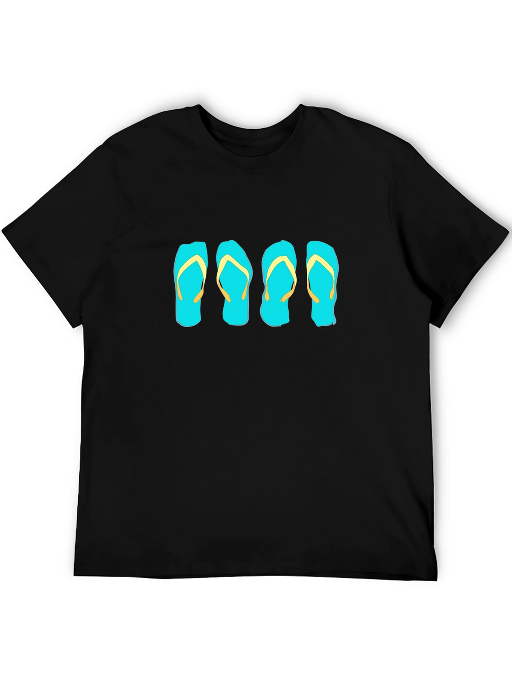 Flip Flop Graphic Tee - Black Cotton T-Shirt