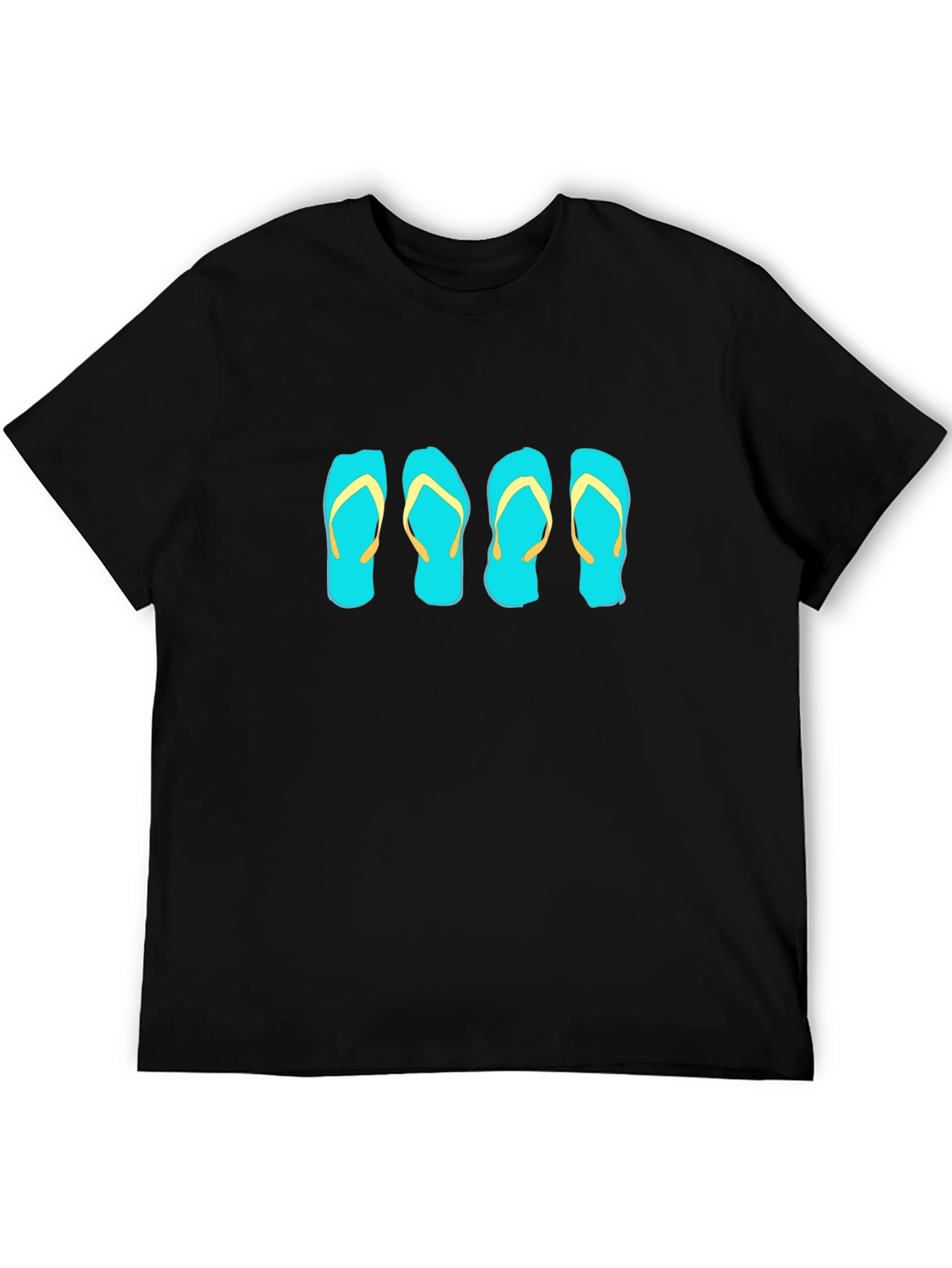 Flip Flop Graphic Tee - Black Cotton T-Shirt
