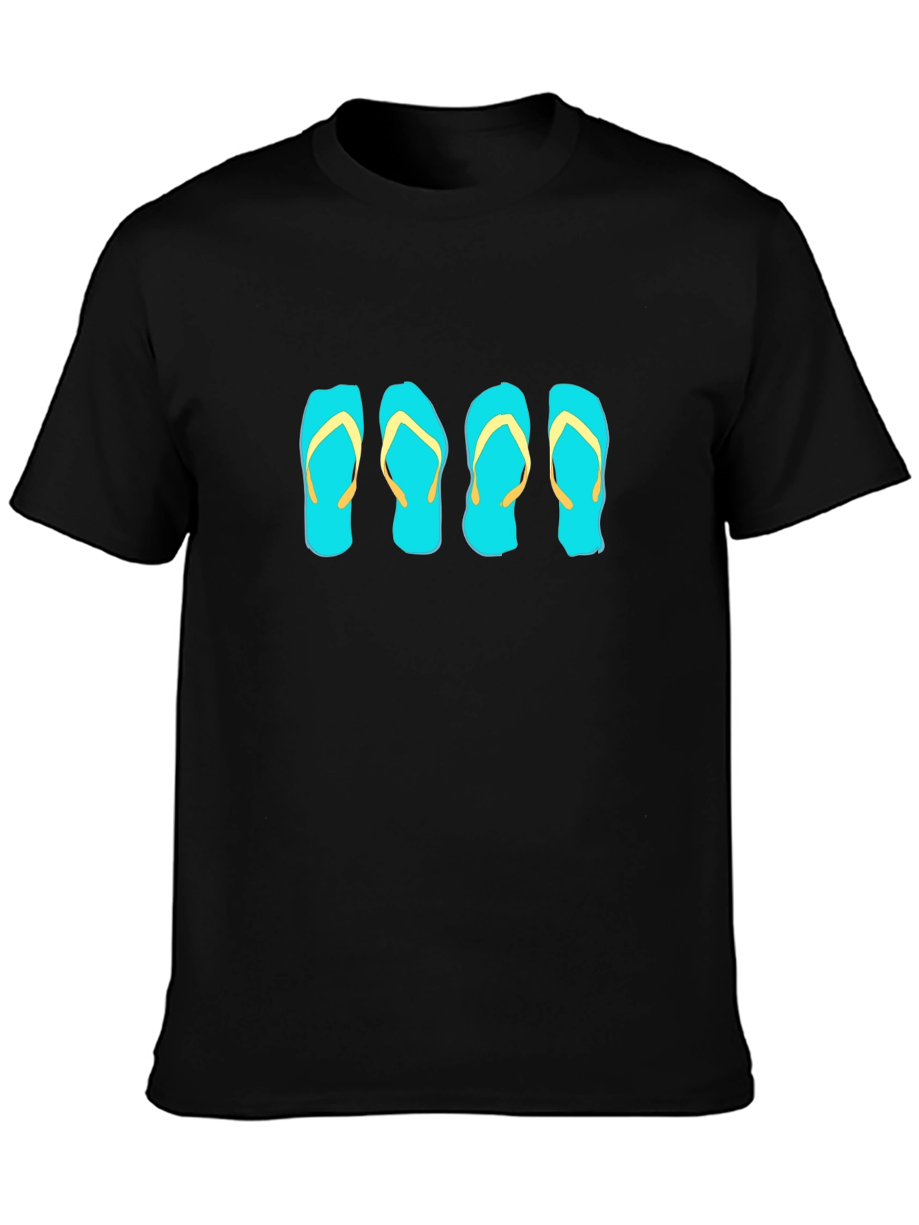 Flip Flop Graphic Tee - Black Cotton T-Shirt