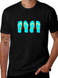 Flip Flop Graphic Tee - Black Cotton T-Shirt