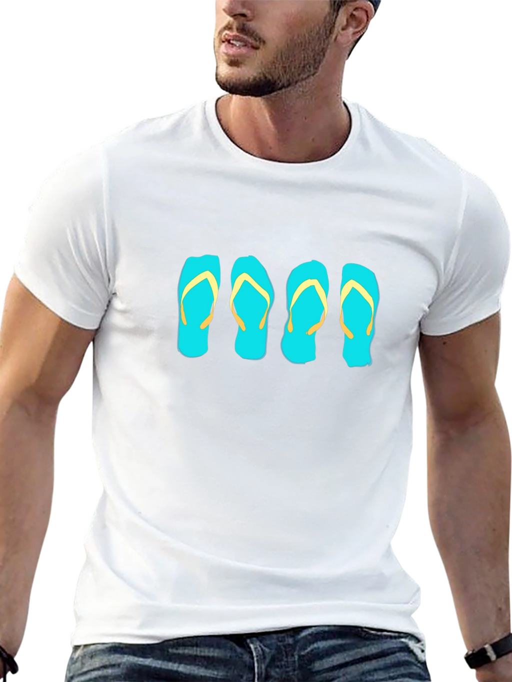 Flip Flop Graphic Tee - Black Cotton T-Shirt