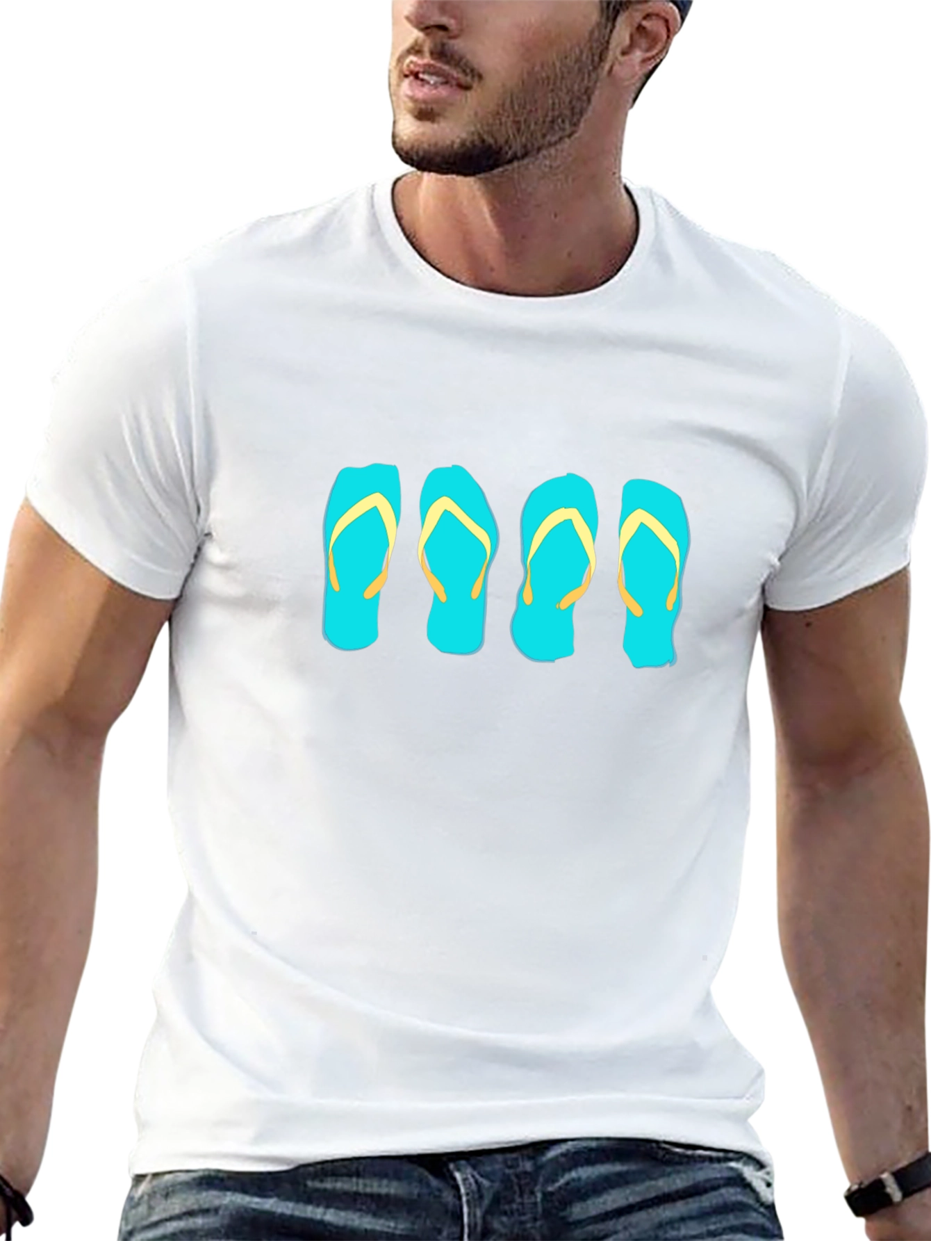 Flip Flop Graphic Tee - Black Cotton T-Shirt