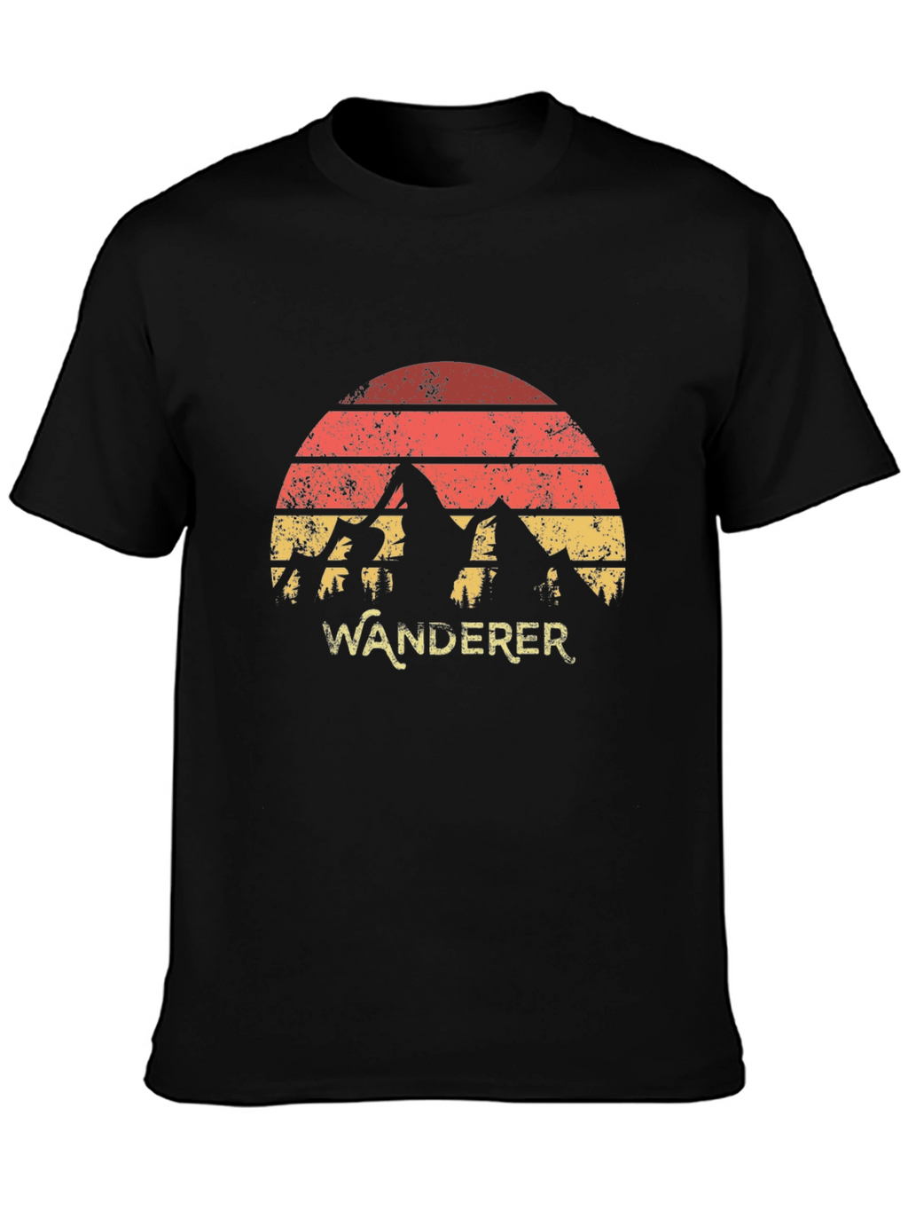 Wanderer Mountain Graphic Tee - Retro Style
