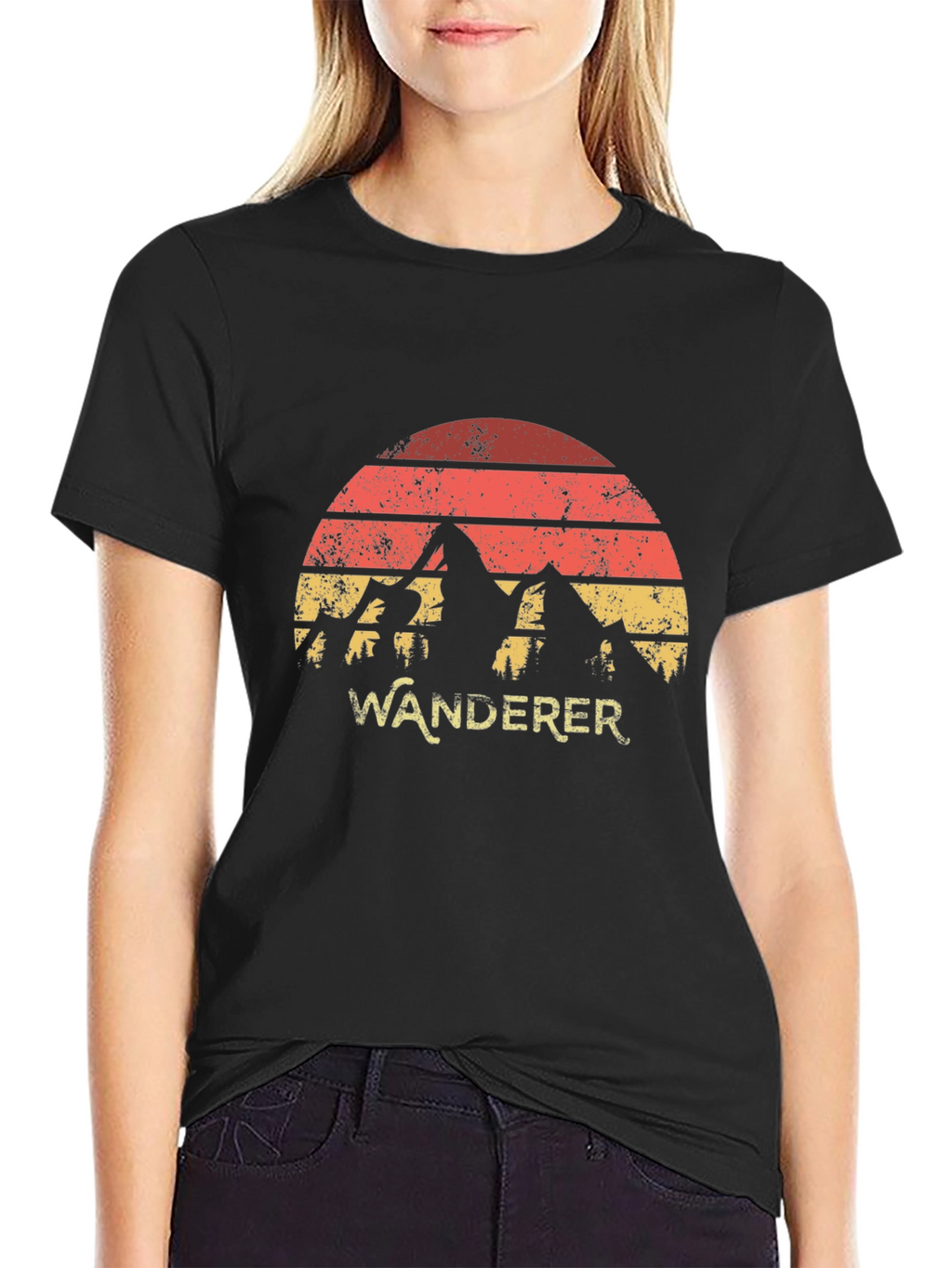 Wanderer Mountain Graphic Tee - Retro Style