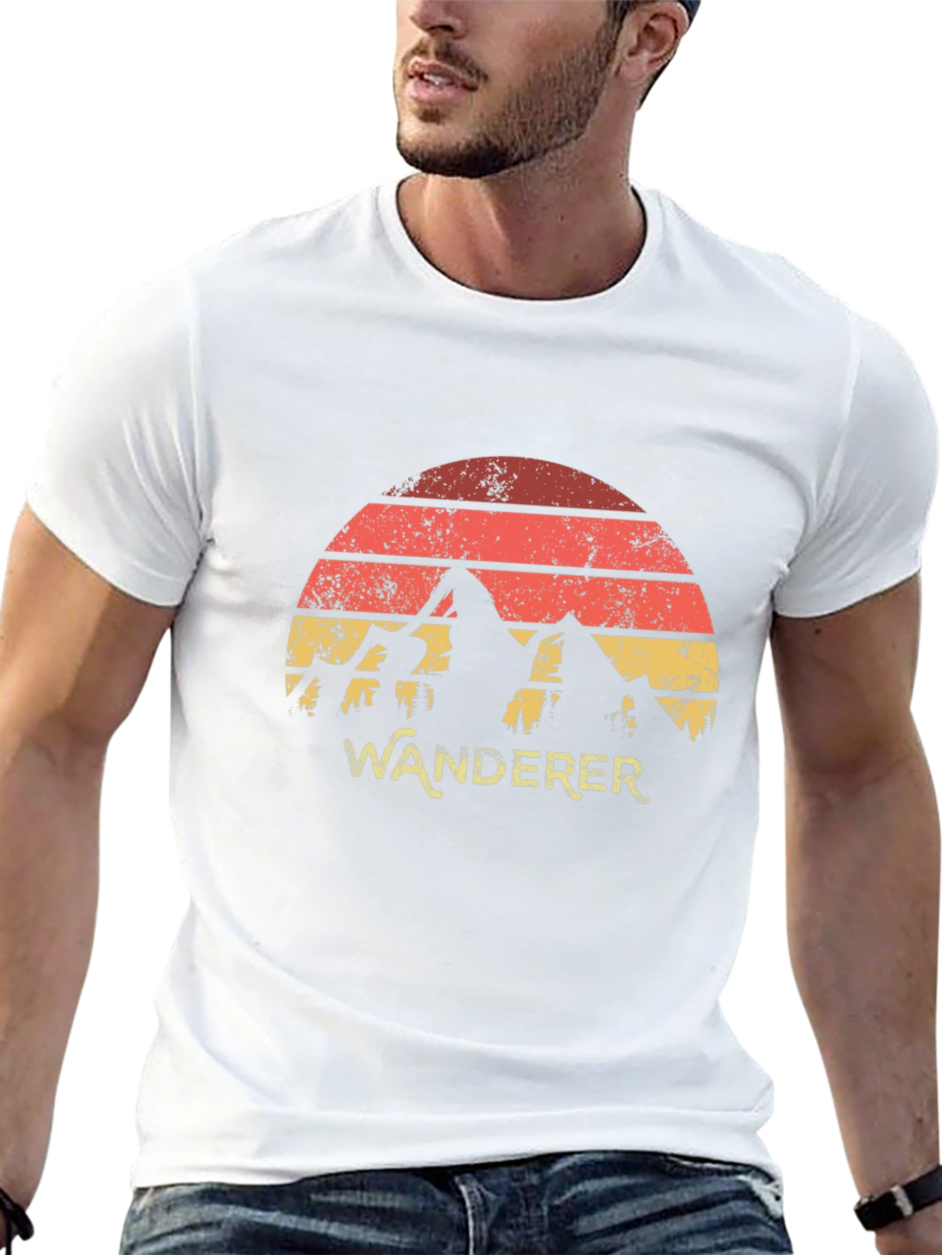 Wanderer Mountain Graphic Tee - Retro Style