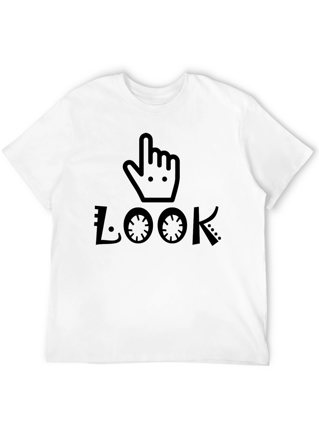 Look Graphic Tee - Trendy Black Cotton T-Shirt