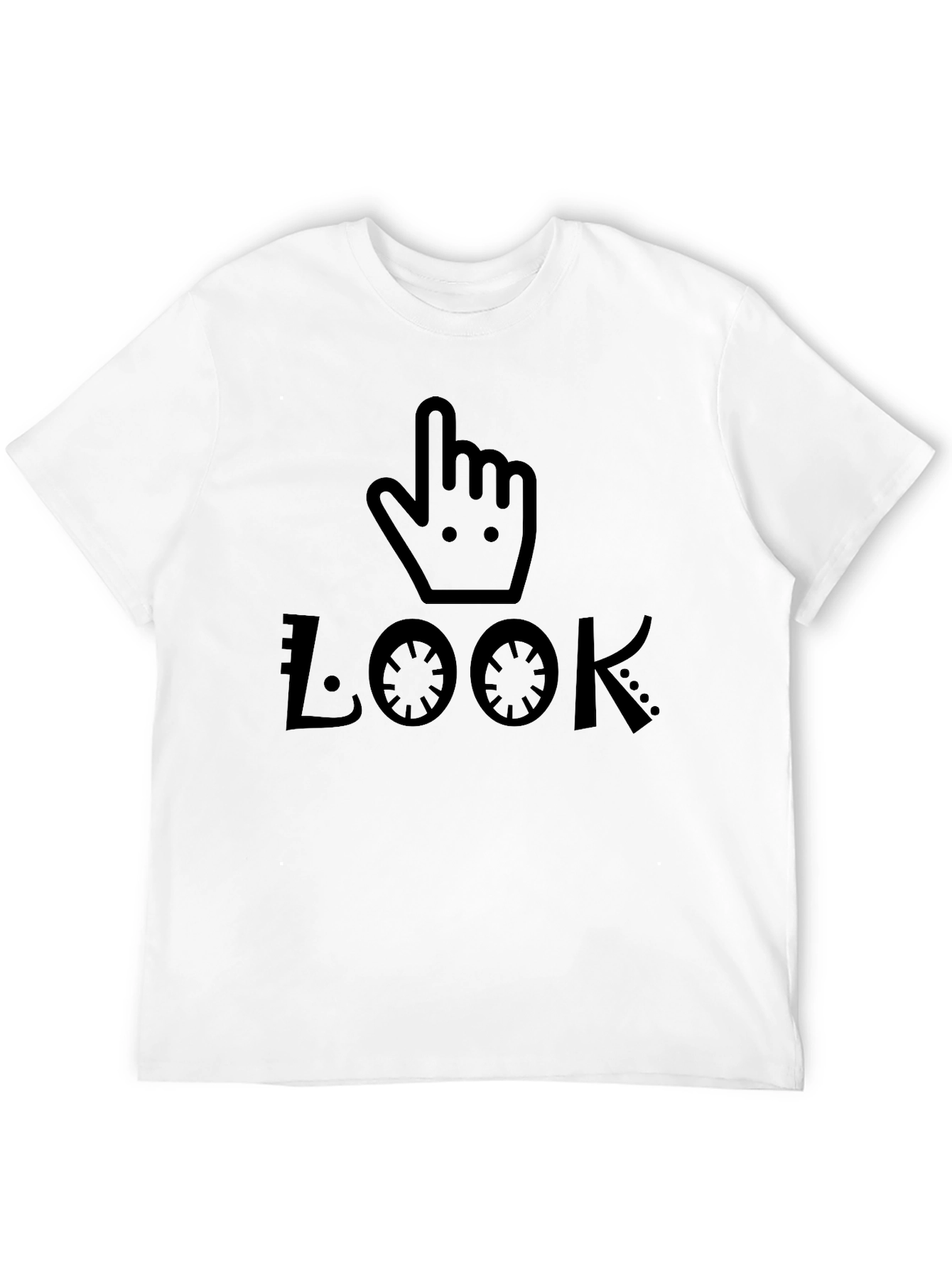 Look Graphic Tee - Trendy Black Cotton T-Shirt
