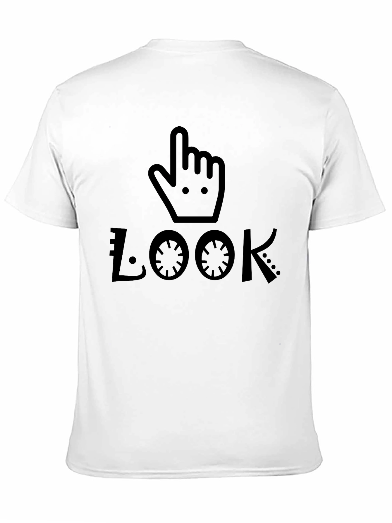 Look Graphic Tee - Trendy Black Cotton T-Shirt