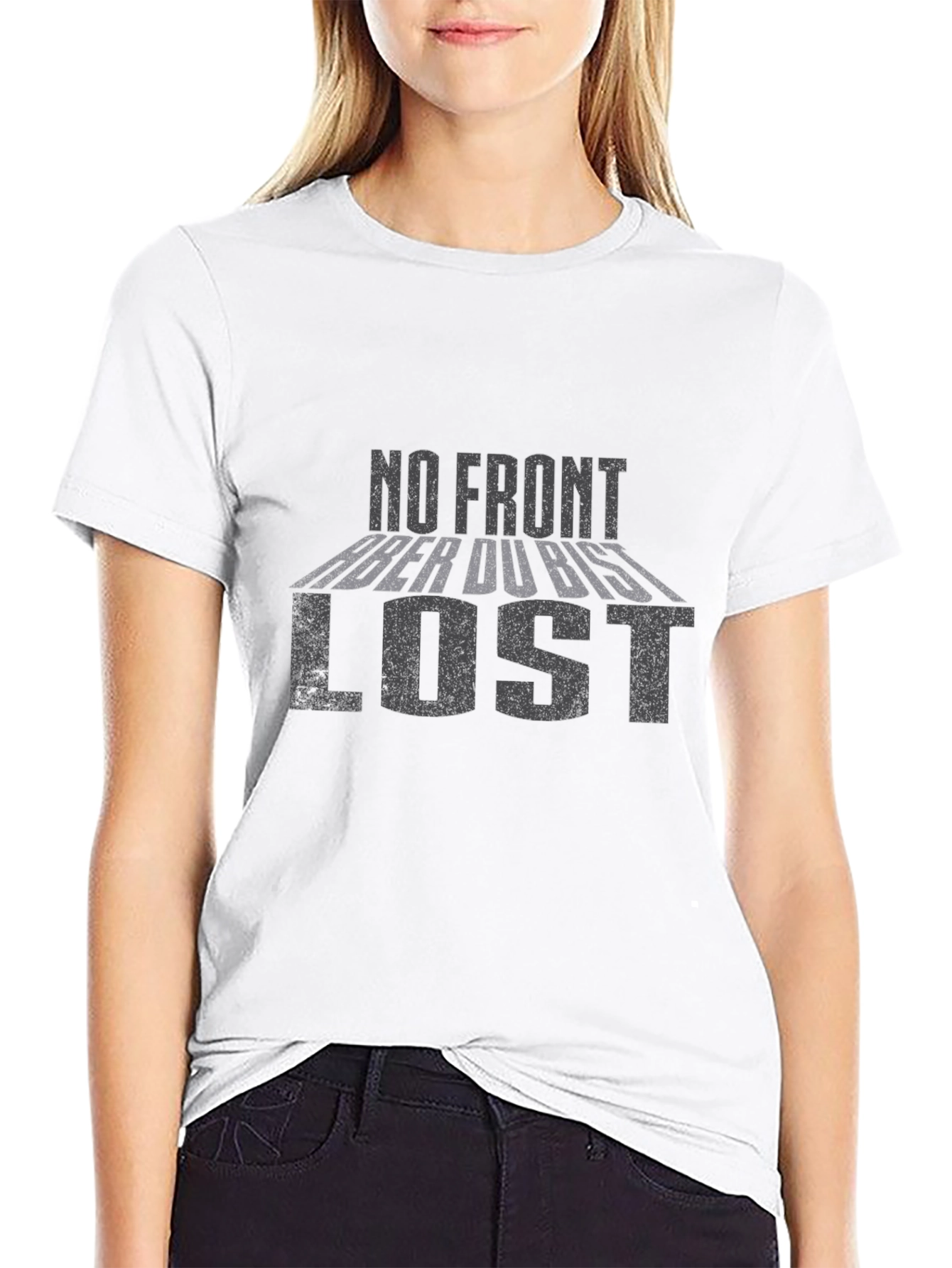 No Front Aber Du Bist Lost Black T-Shirt