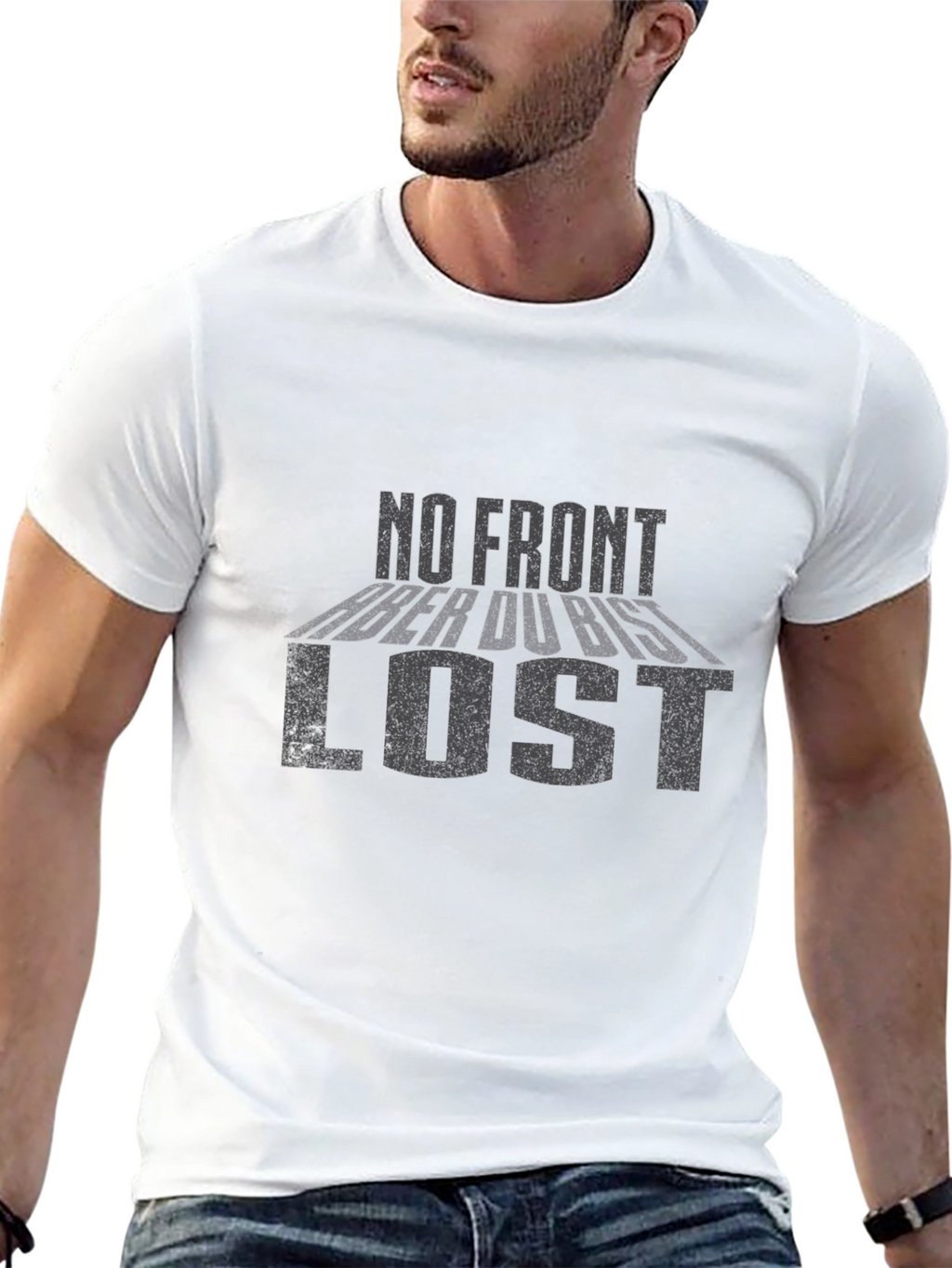 No Front Aber Du Bist Lost Black T-Shirt