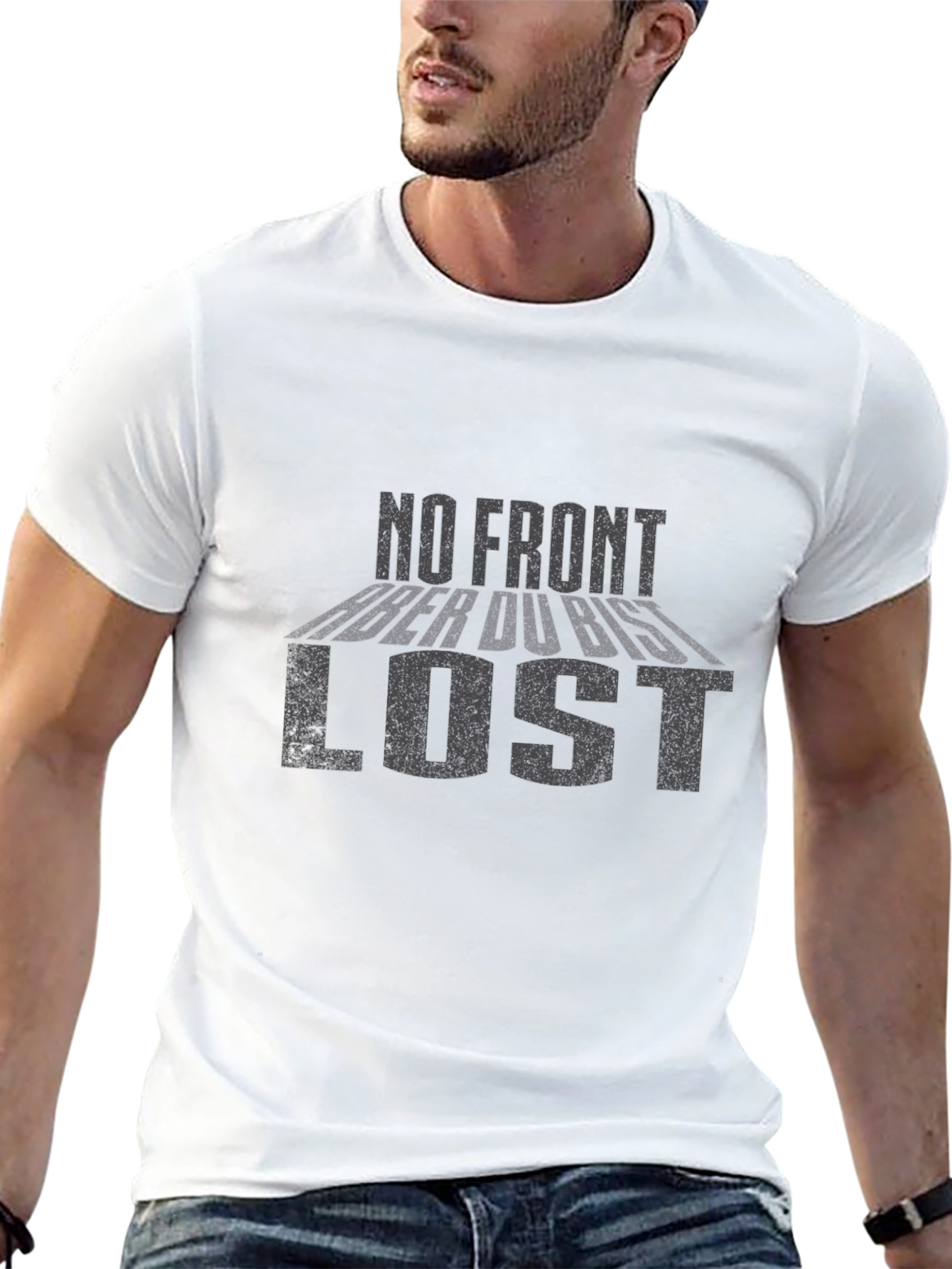 No Front Aber Du Bist Lost Black T-Shirt