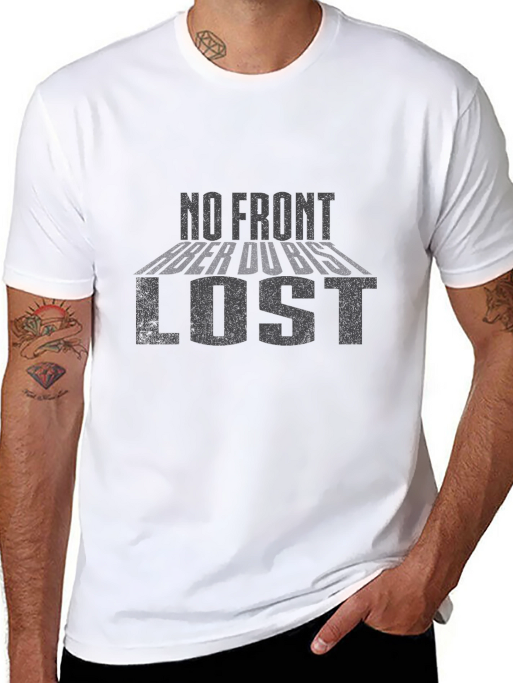 No Front Aber Du Bist Lost Black T-Shirt