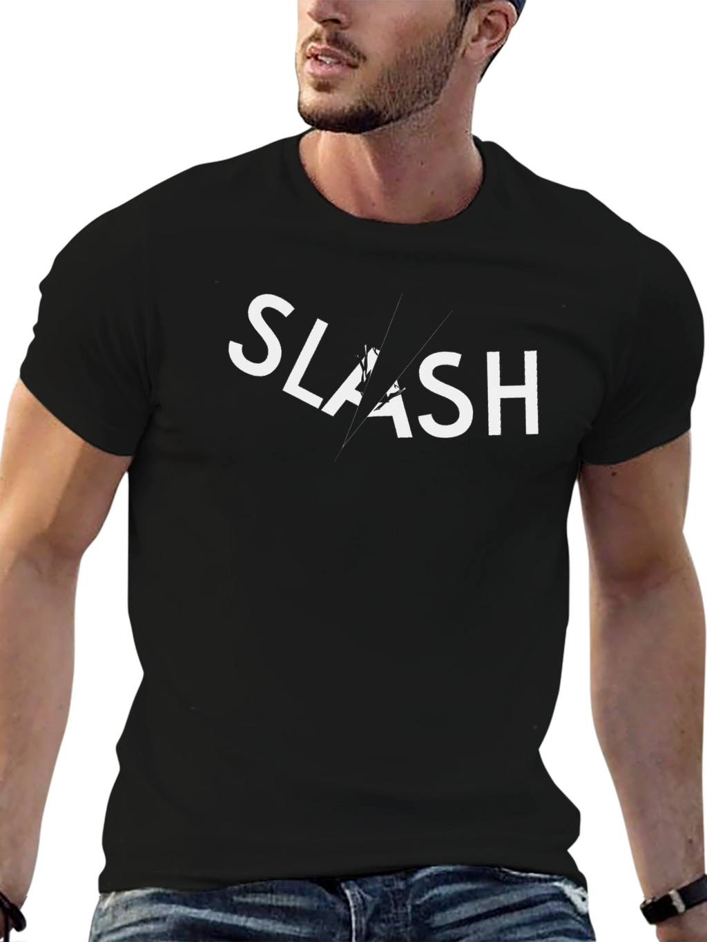 Slash Graphic Black T-Shirt