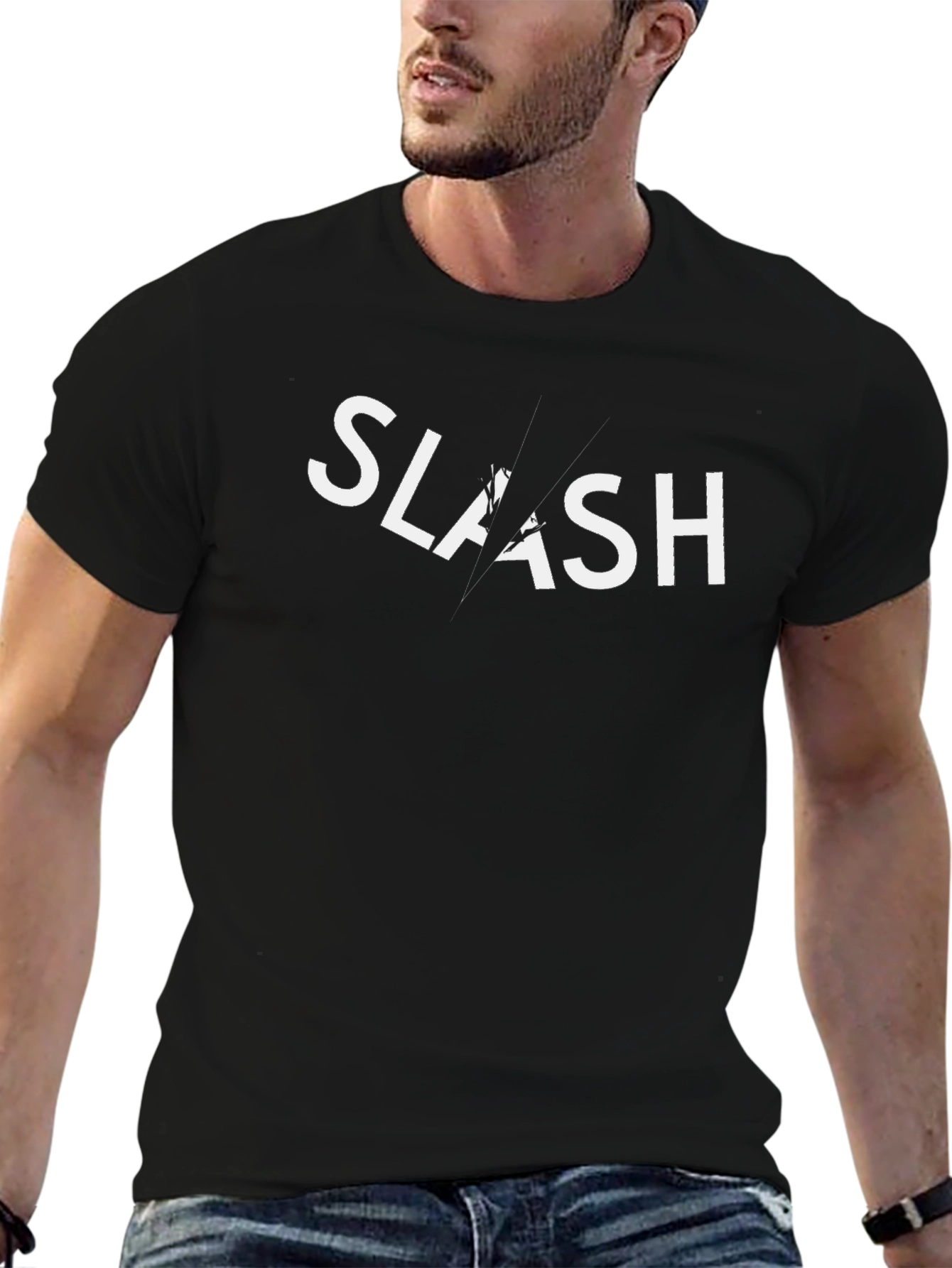 Slash Graphic Black T-Shirt