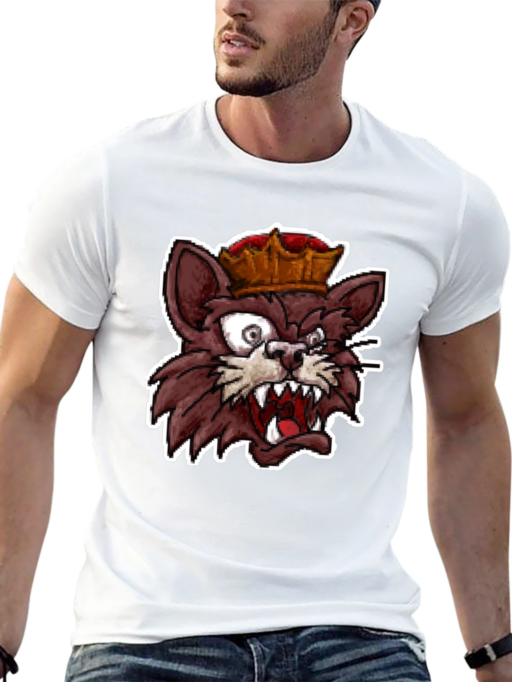 King Cat Graphic T-Shirt - Black