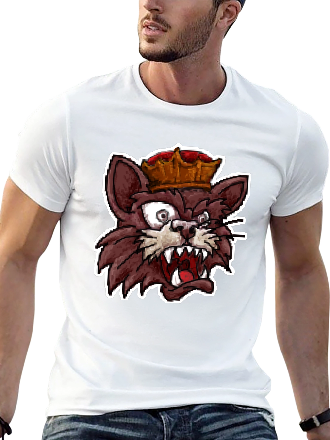 King Cat Graphic T-Shirt - Black