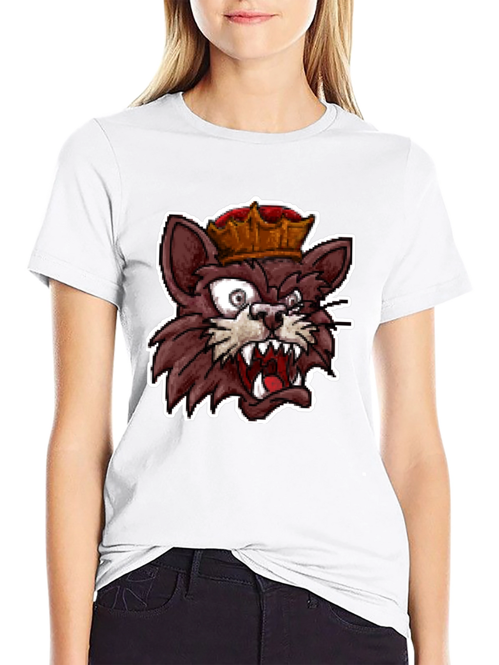 King Cat Graphic T-Shirt - Black