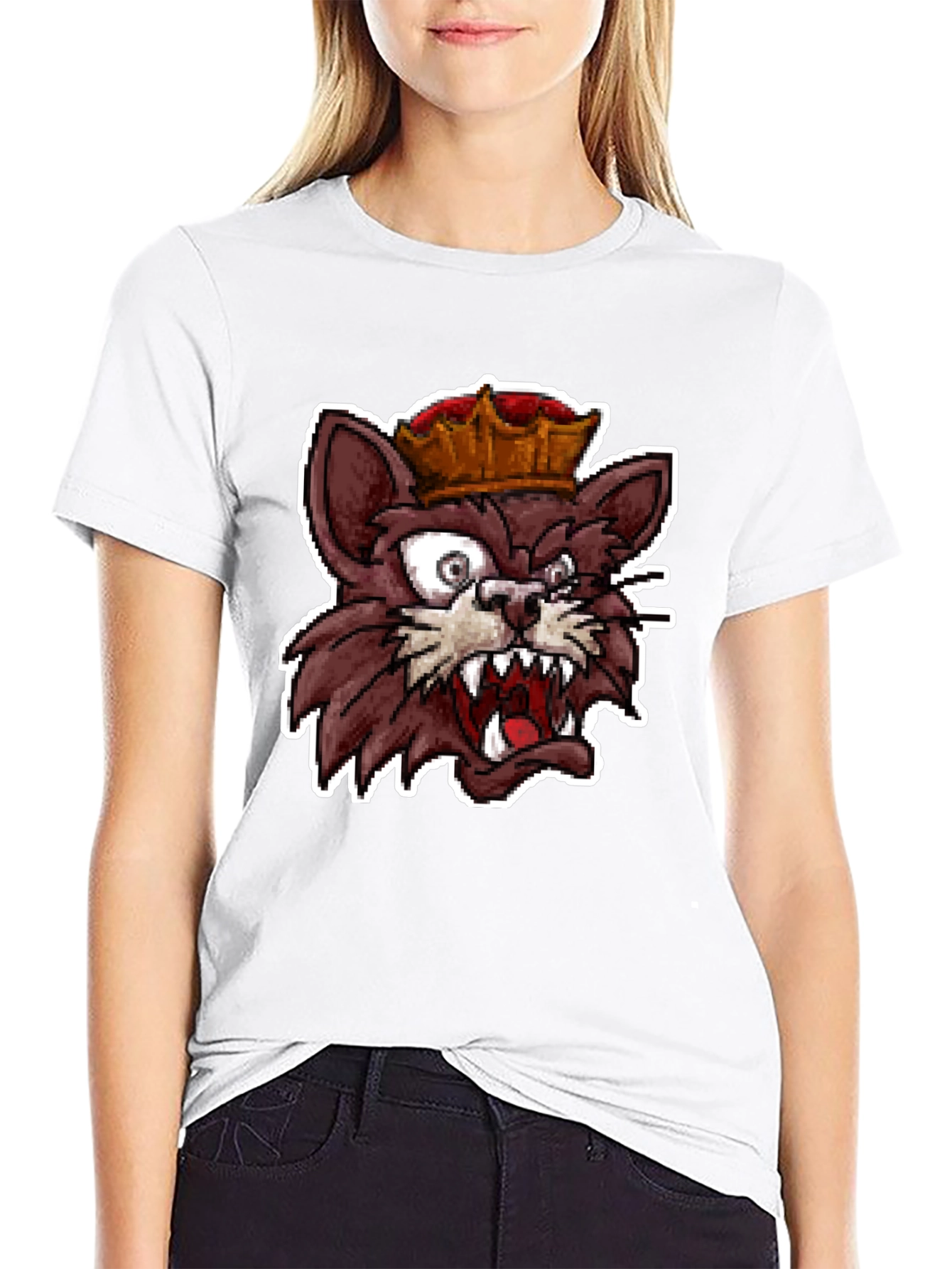 King Cat Graphic T-Shirt - Black